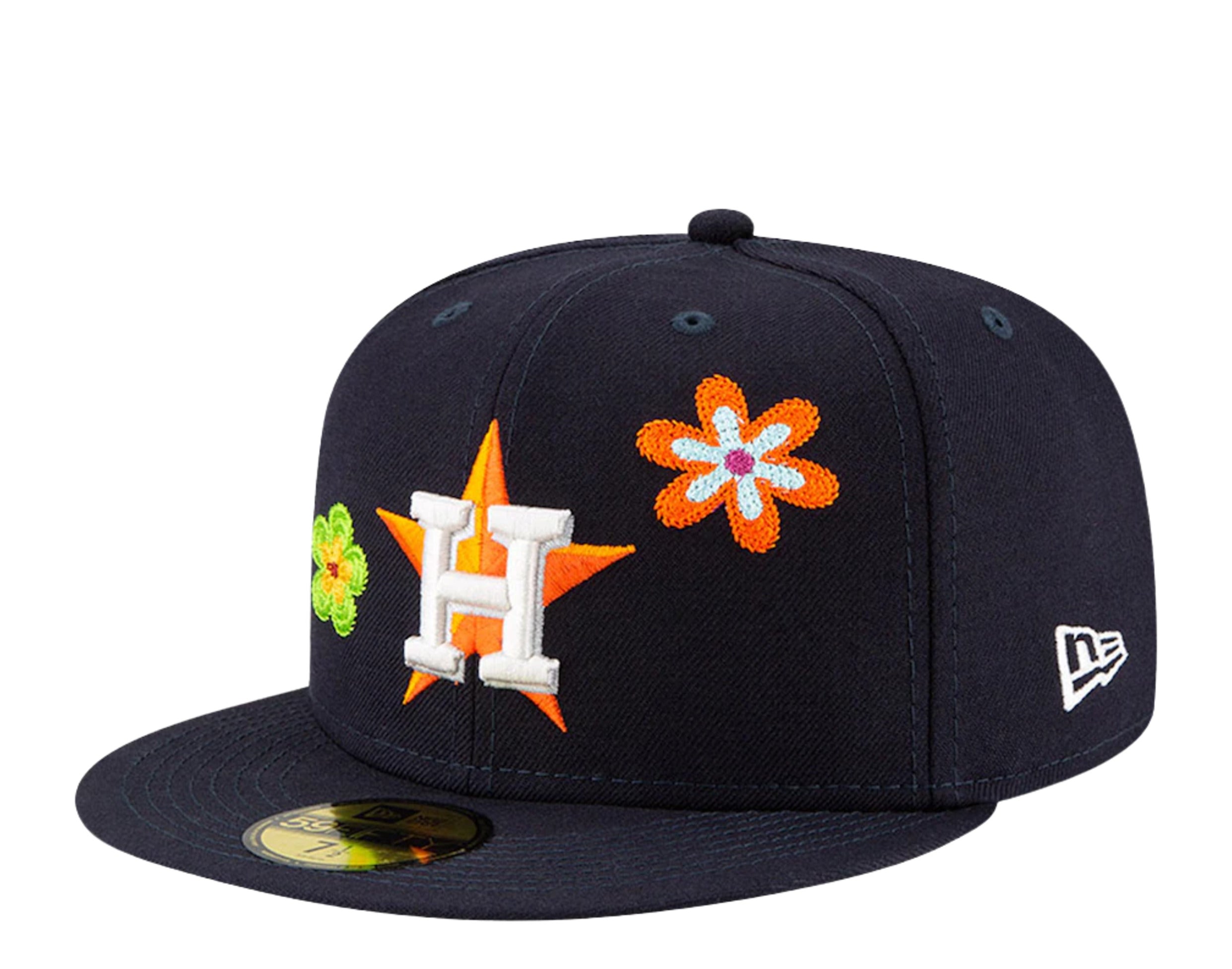 New Era 59FIFTY Houston Astros Road Authentic Collection on Field Fitted Hat Navy Orange