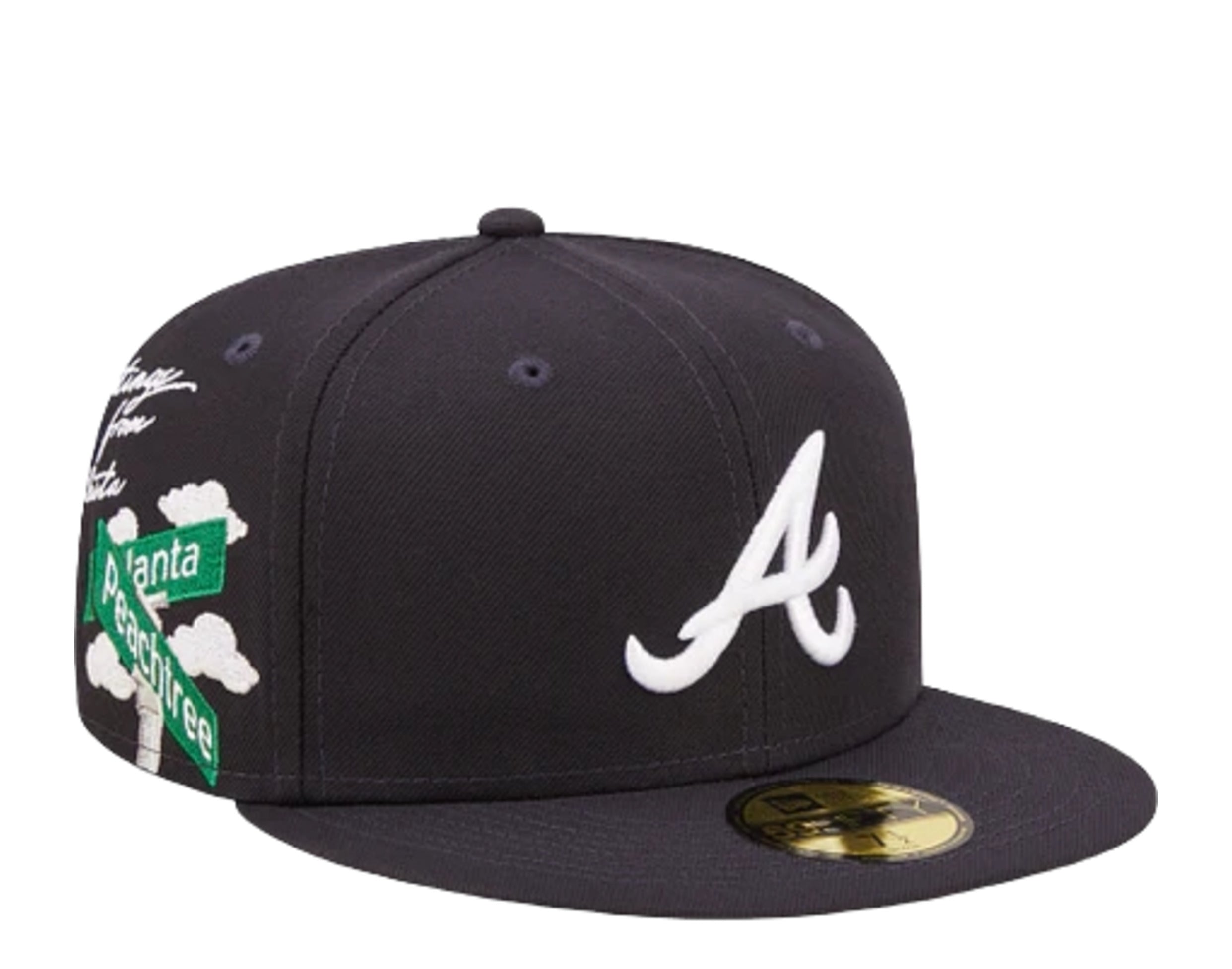 Atlanta Braves MLB SILHOUETTE PINSTRIPE Sky-White Fitted Hat