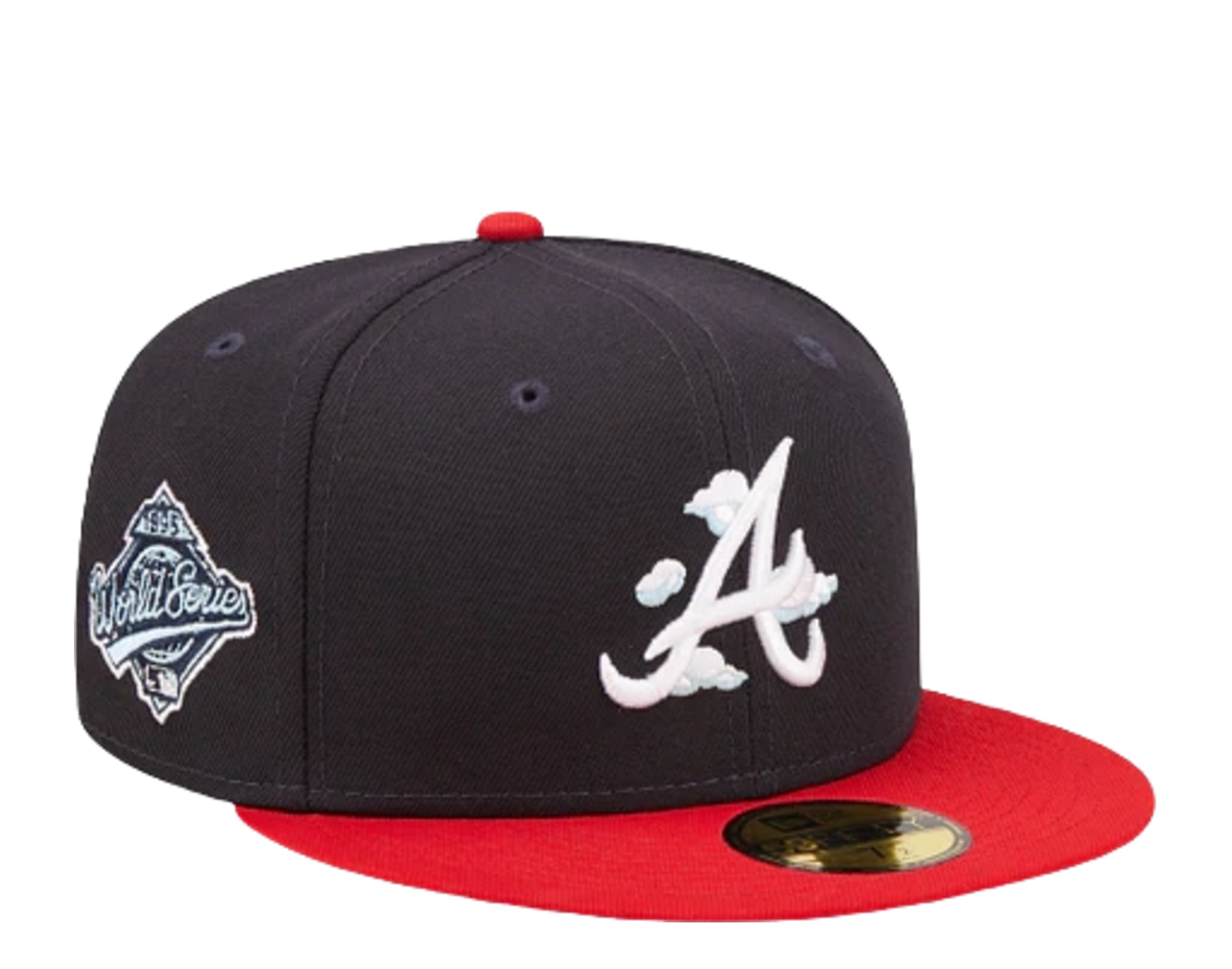 New Era Atlanta Braves Baseball Cap, Black & Red w/ Embroidered