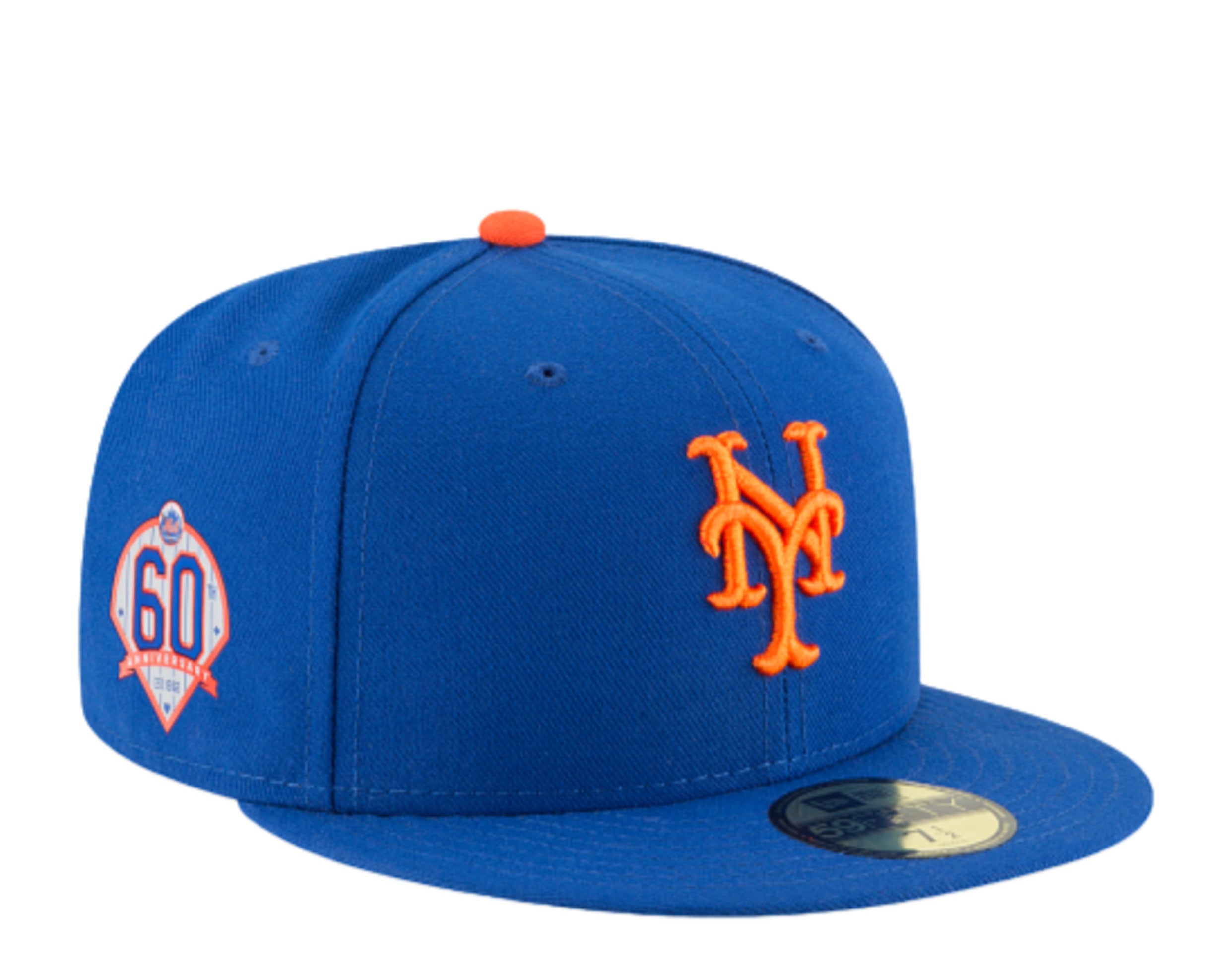 New York Mets ACT Accordingly Collection 60th Anniversary Patch Fitted Hat 7 5/8