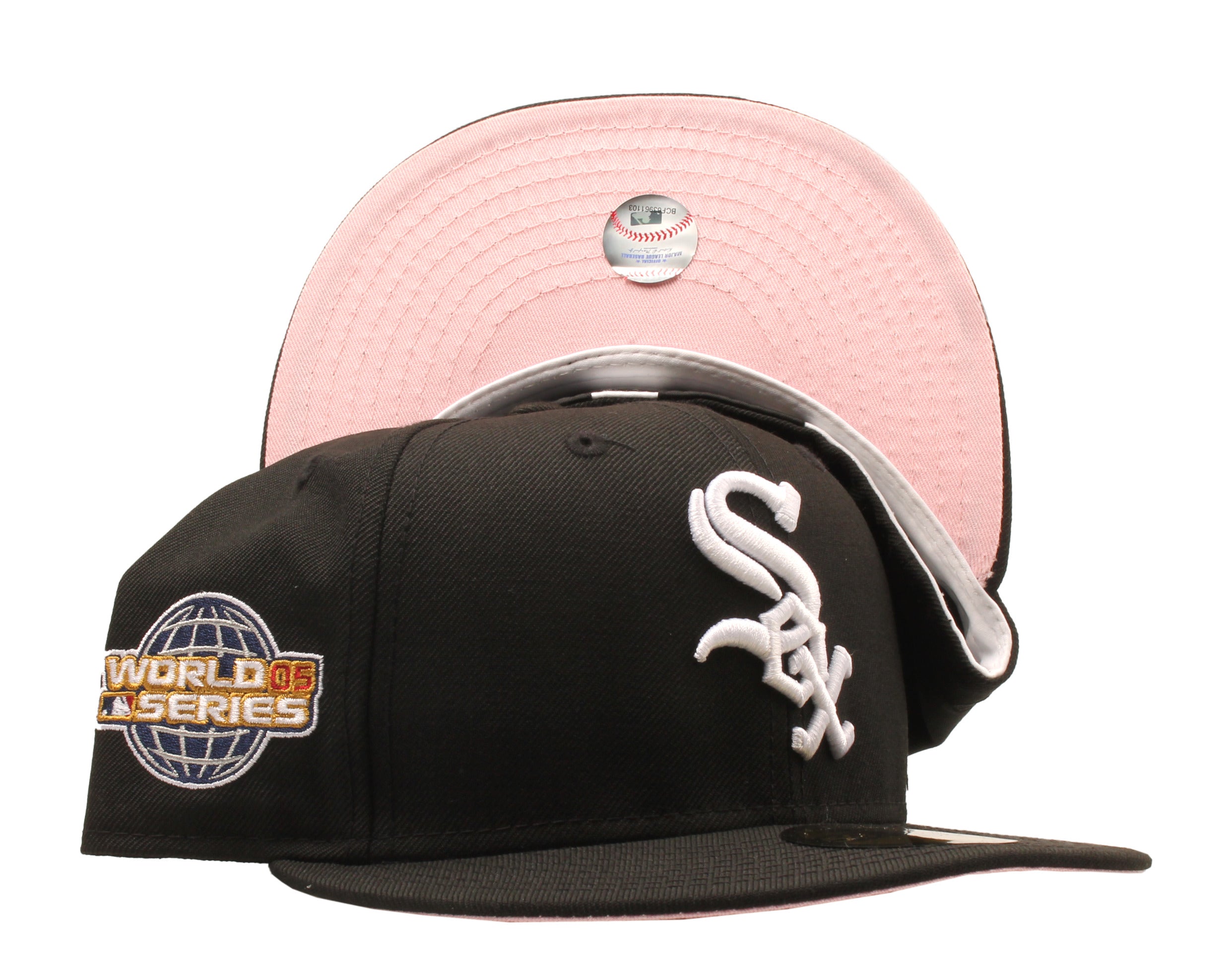 Chicago White Sox 2005 WORLD SERIES New Era Fitted 59Fifty Hats (BLACK GRAY  UNDER BRIM)