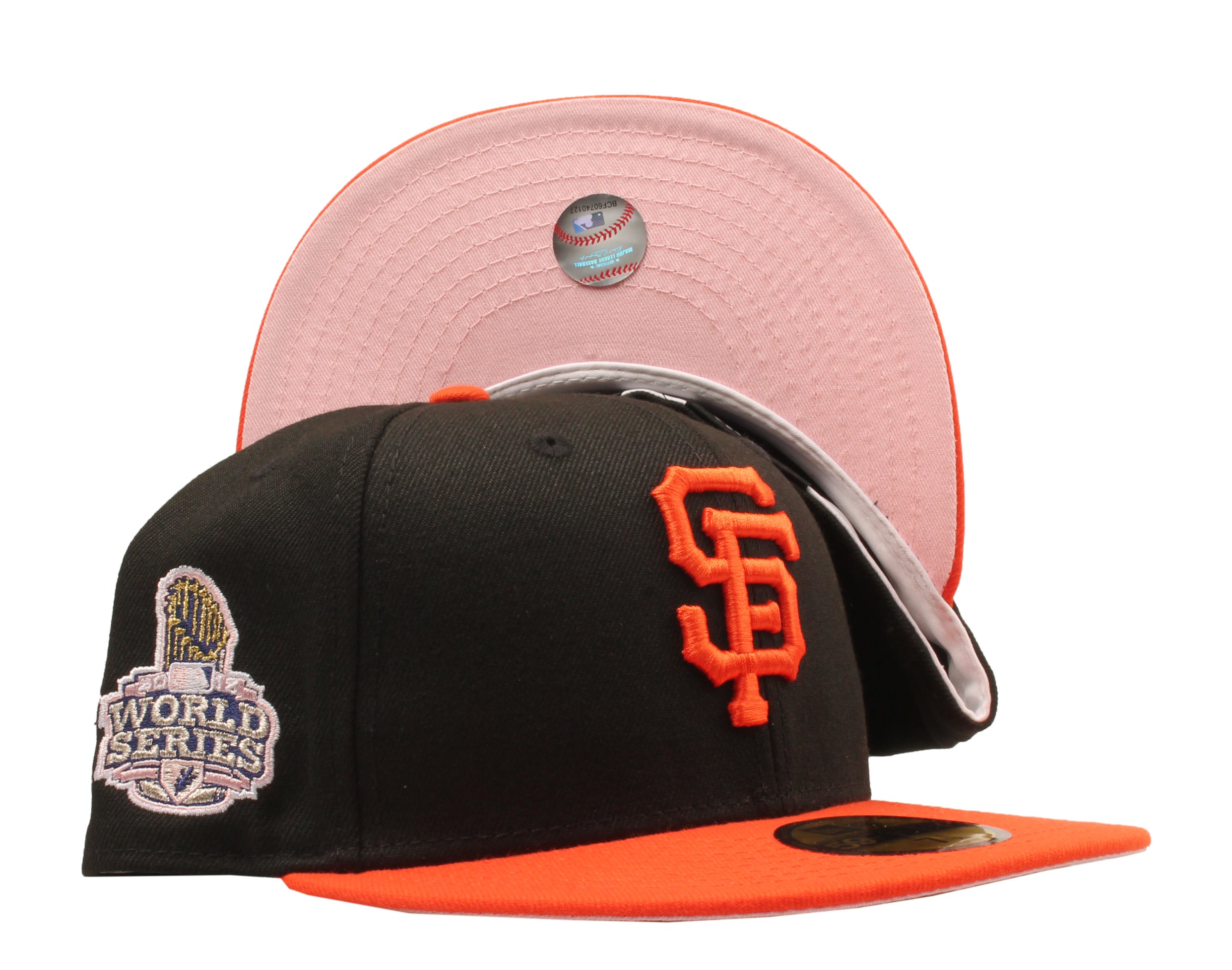 New Era x NYCMode 59Fifty MLB San Francisco Giants 2012 World Series Fitted  W/ Pink Undervisor