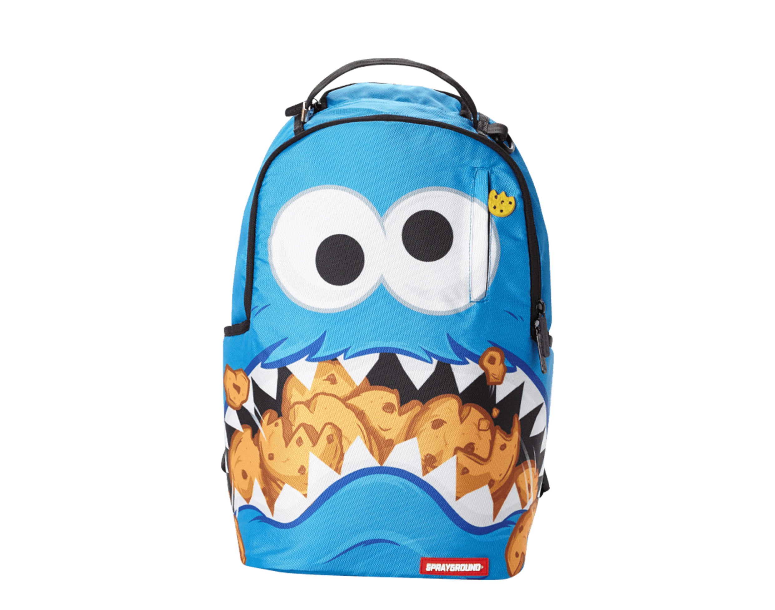 monogram shark-motif backpack, Sprayground