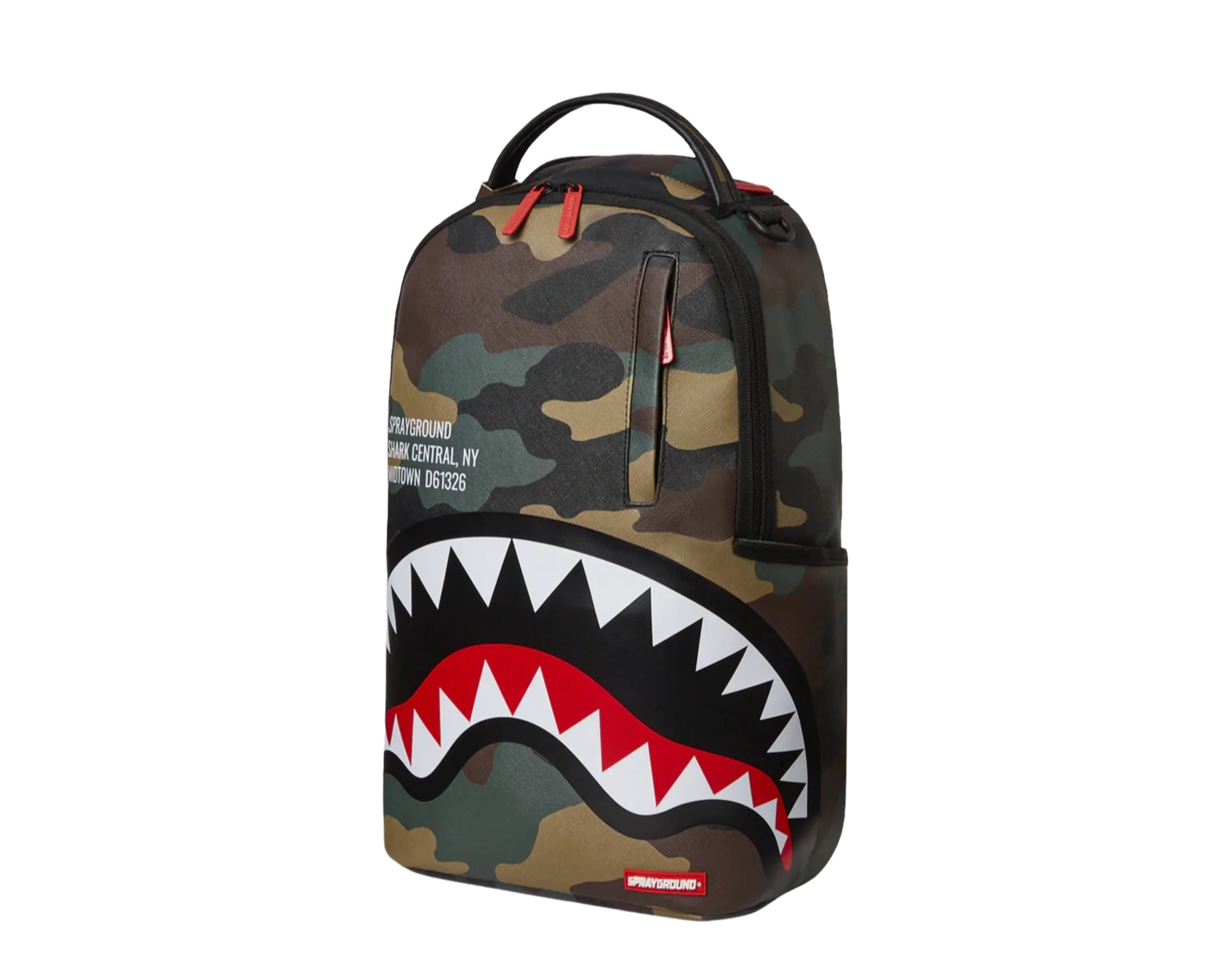 Sprayground Backpack In Vegan Leather With Shark Mouth In Brown