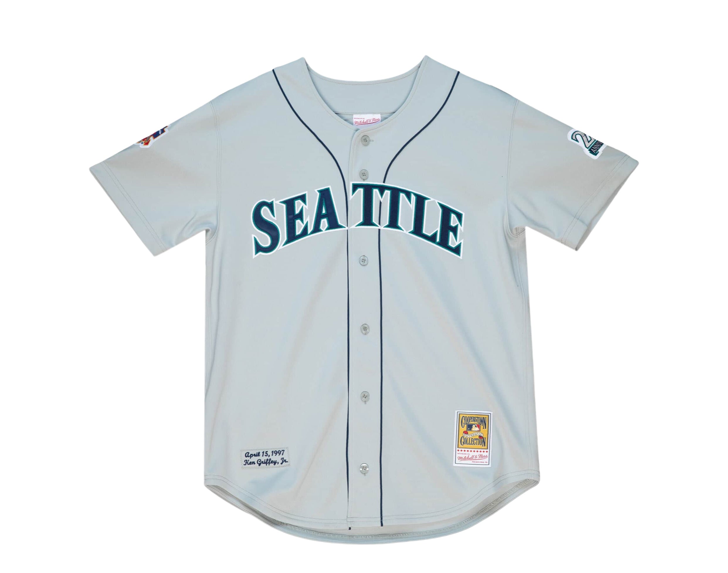 Men's Mitchell & Ness Ken Griffey Jr. Light Blue Seattle Mariners Cooperstown Collection Authentic Jersey