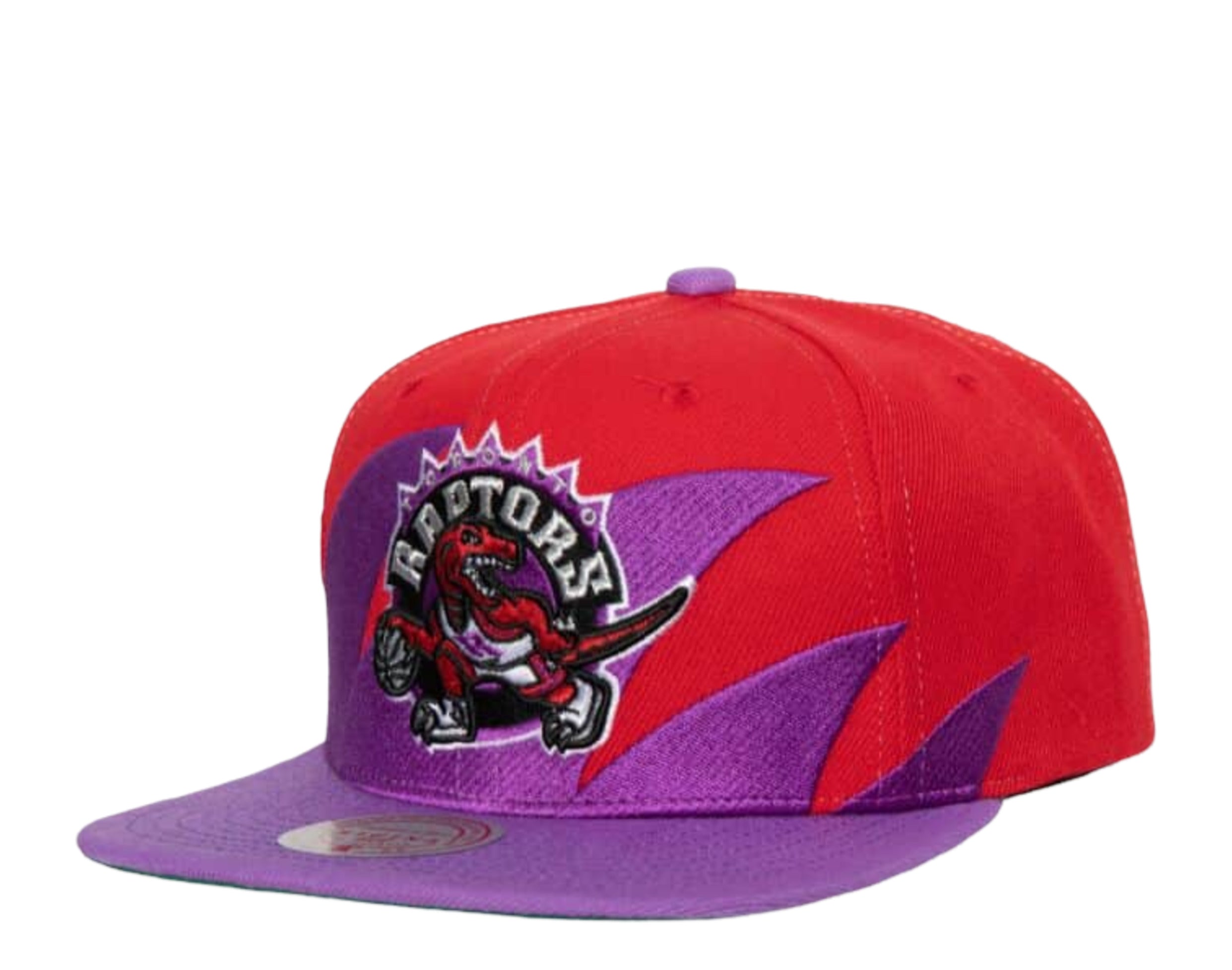 Men's Miami Heat Mitchell & Ness Black/Red Hardwood Classics Sharktooth  Snapback Hat