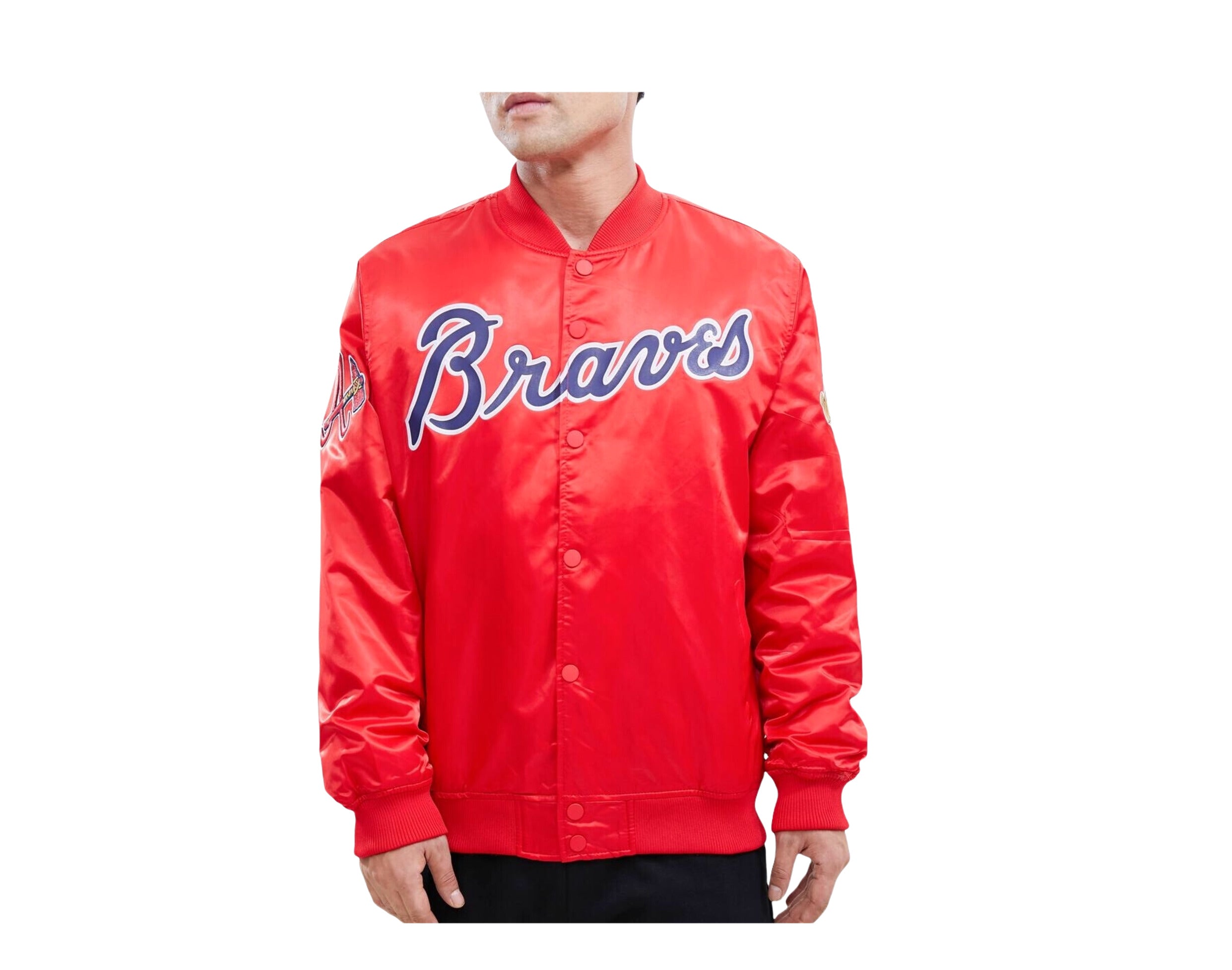 Off White Red Atlanta Braves Pro Standard Logo Wool Varsity Heavy Jacket 3XL