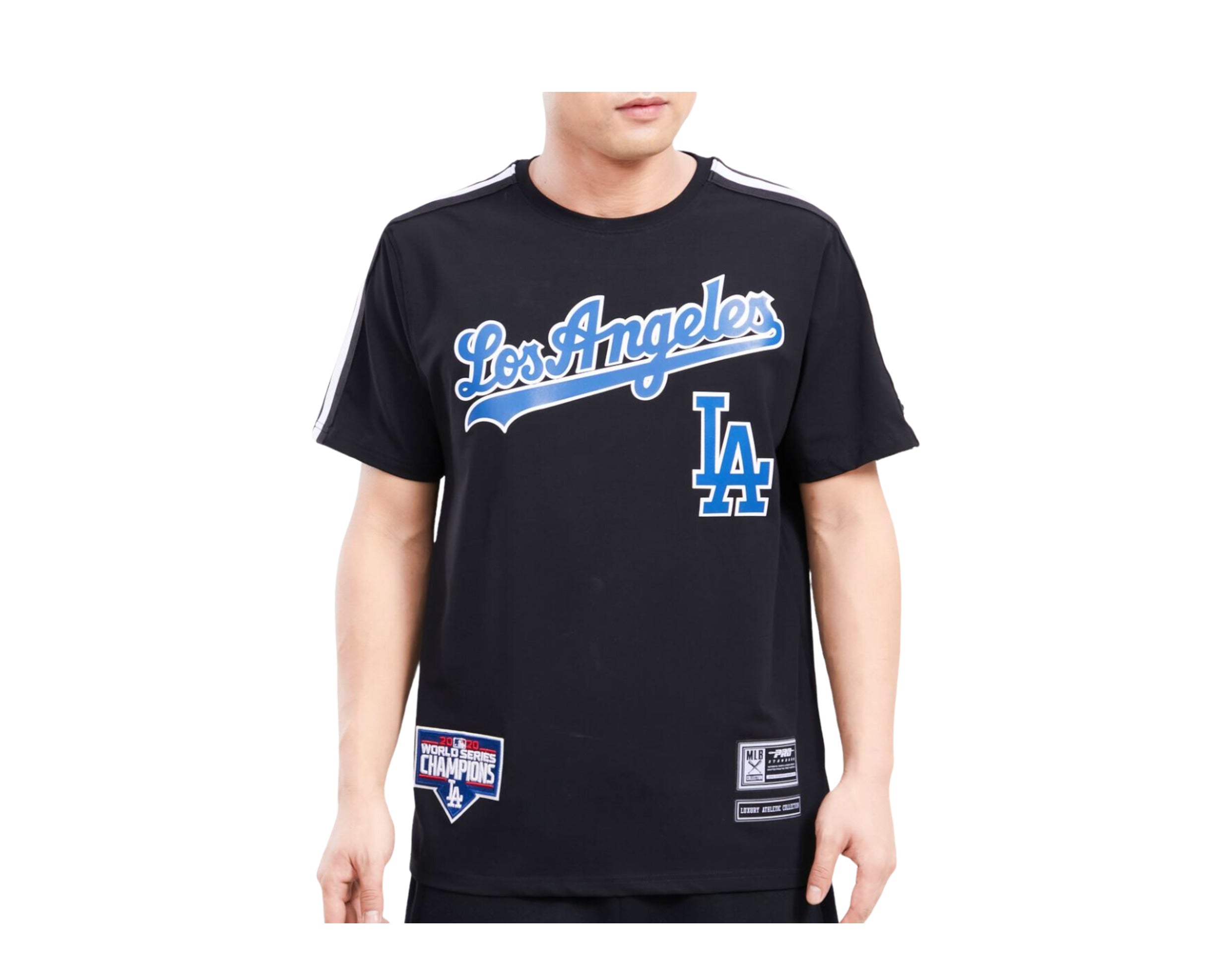 Men's Pro Standard Black/ Los Angeles Dodgers Taping T-Shirt Size: Small