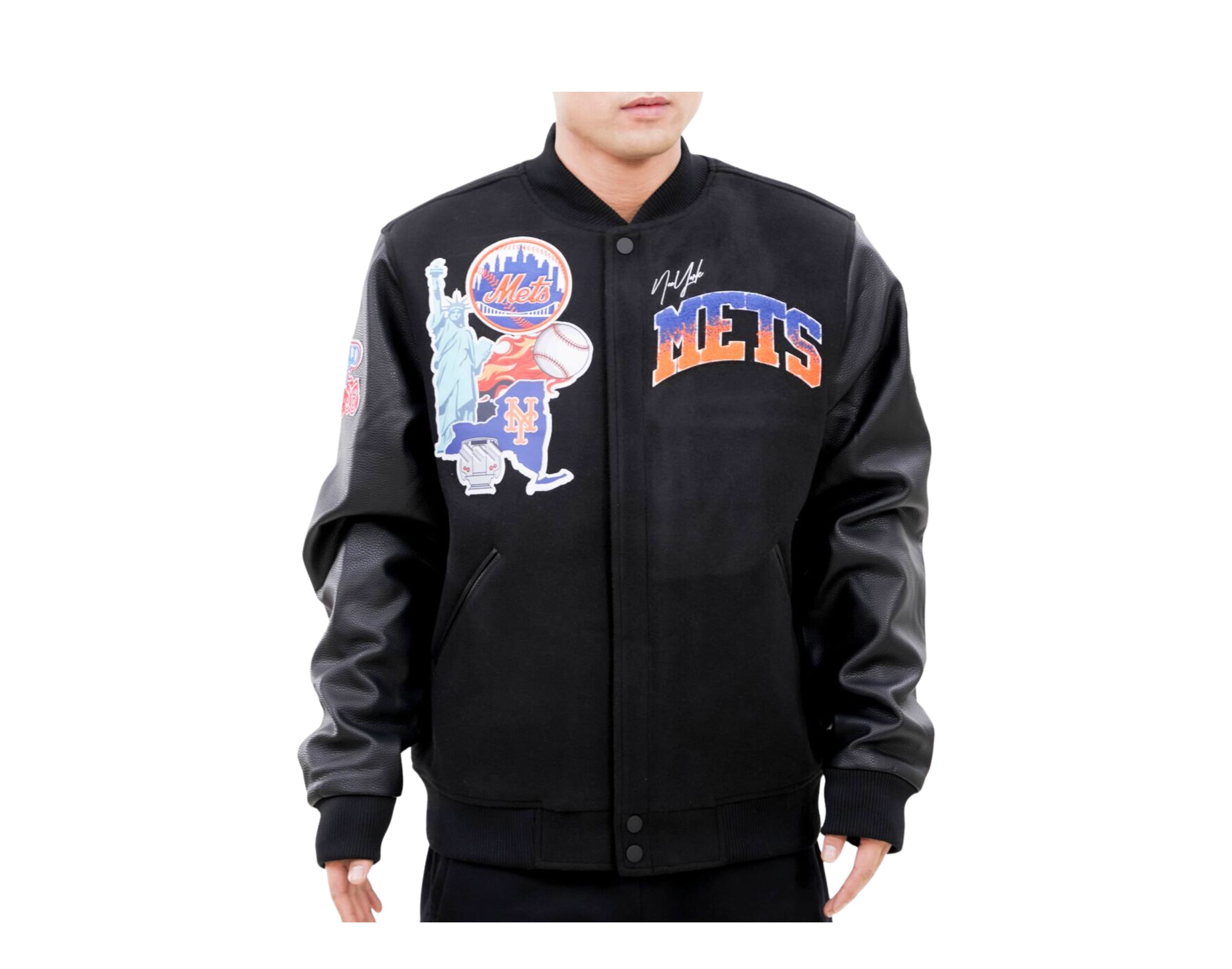 Men's Mitchell & Ness White New York Yankees City Collection Satin Full-Snap Varsity Jacket Size: Large