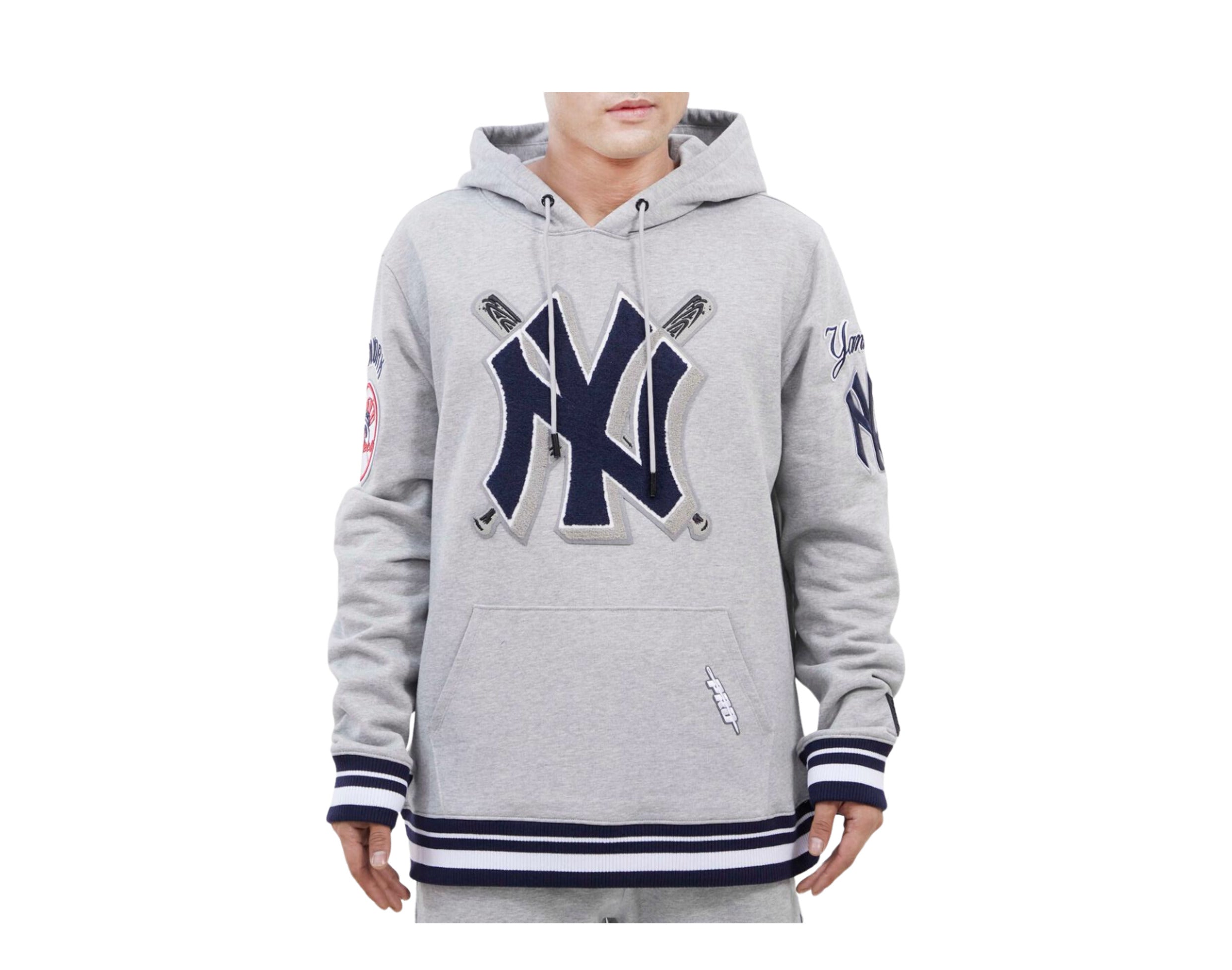 Pro Standard MLB New York Yankees Logo Grey/Navy P/O Hoodie M