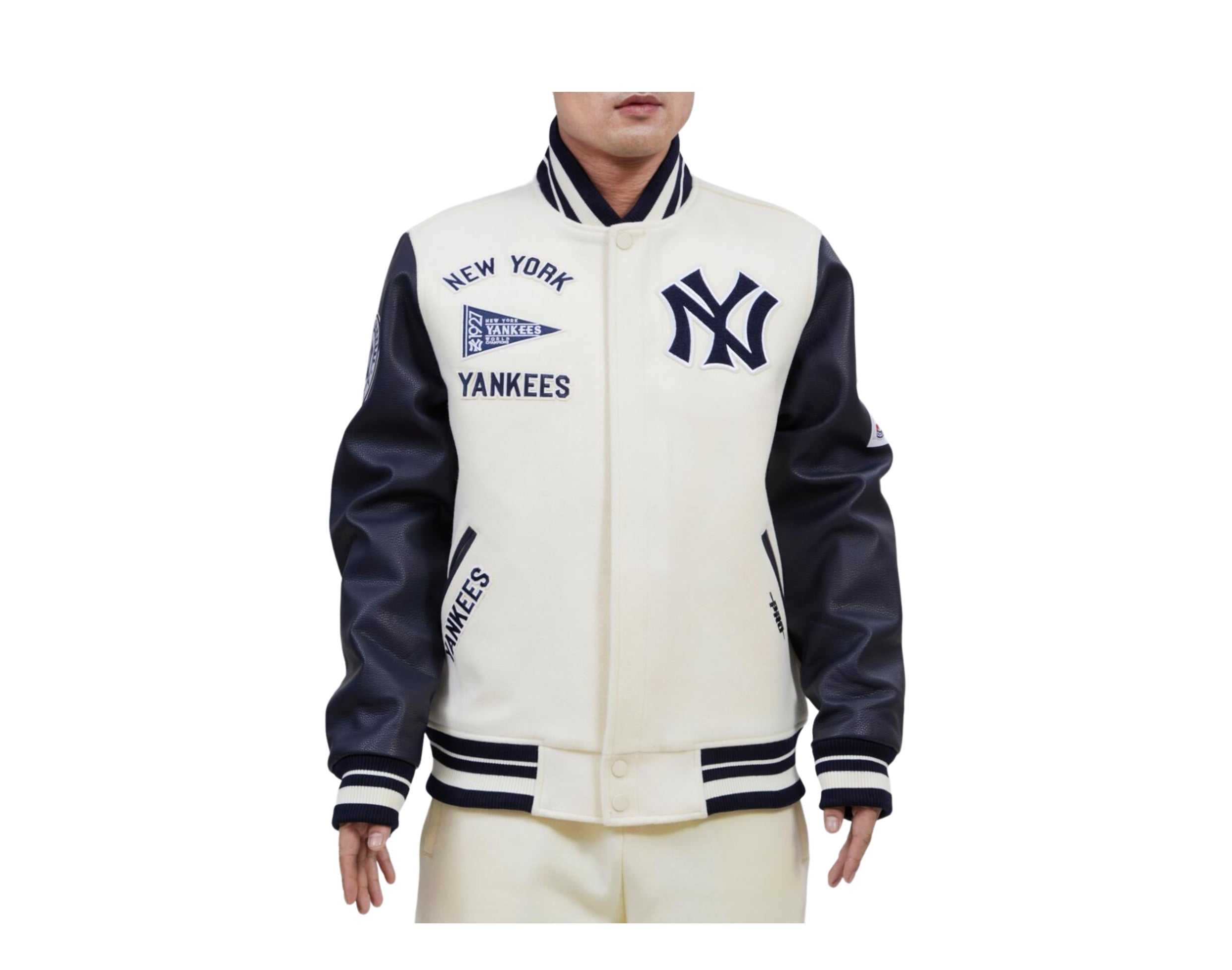 Men's Toronto Maple Leafs Pro Standard Navy Classic Wool Full-Snap Varsity  Jacket