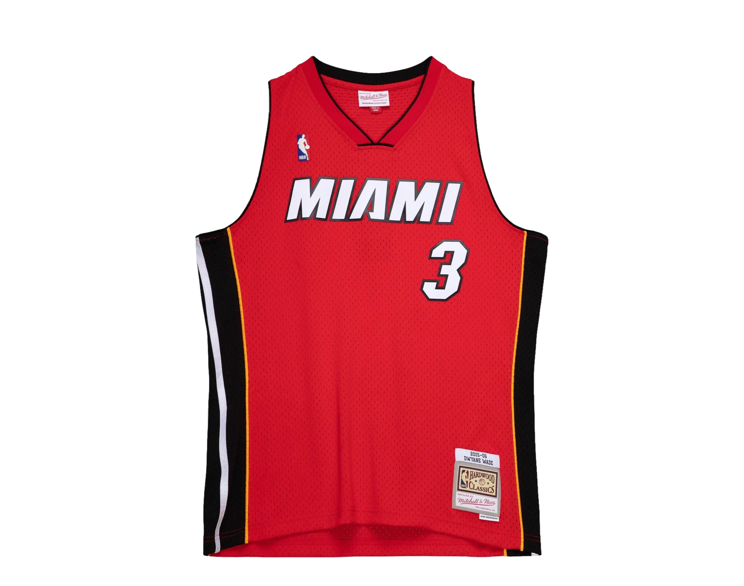 Shop Mitchell & Ness Miami Heat Dwyane Wade 2005-2006 Alternate Swingman  Jersey SMJY3495-MHE05DWAUNRD red