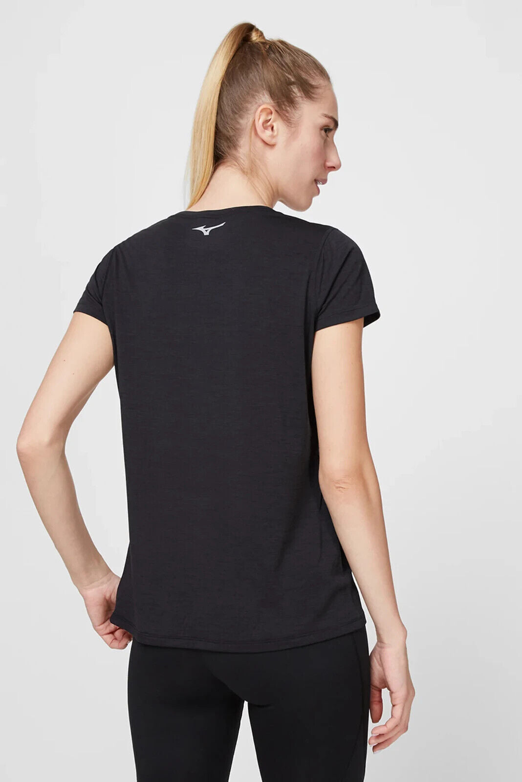 Mizuno Impulse Core T-Shirt Women Black DryLite Crew Neck Running Tee