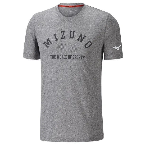 Mizuno Heritage T-Shirt Men's Gray Crew Neck Short Sleeve