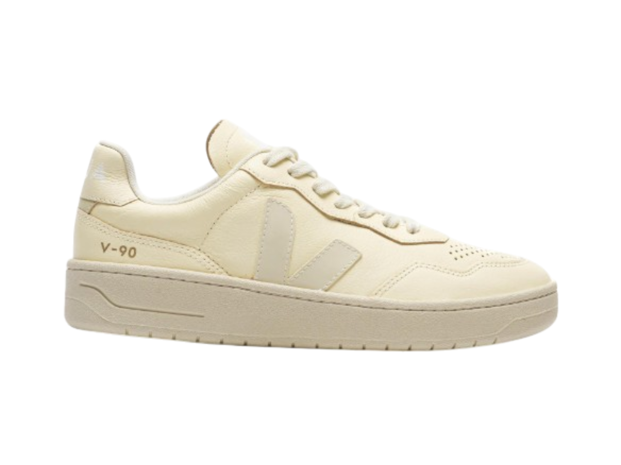 Veja V-90 VD2003381A Sneakers Women's Cashew Pierre Leather Comfort Casual Shoes