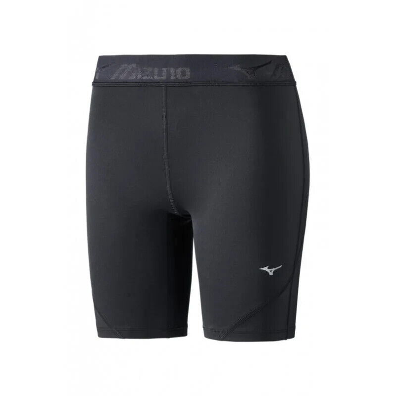 Mizuno Impulse Core Mid Tight Women's Black Zip Pocket Running Shorts