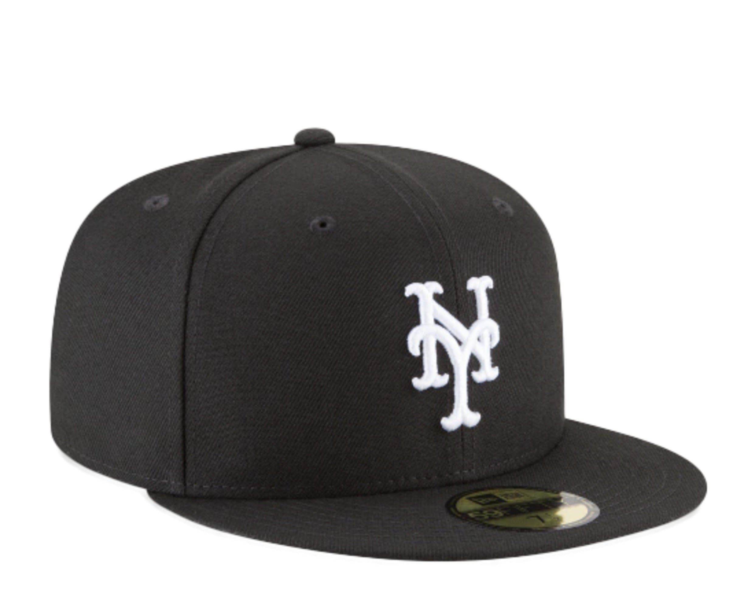 New Era 59Fifty MLB New York Mets Black And White Basic Fitted Hat