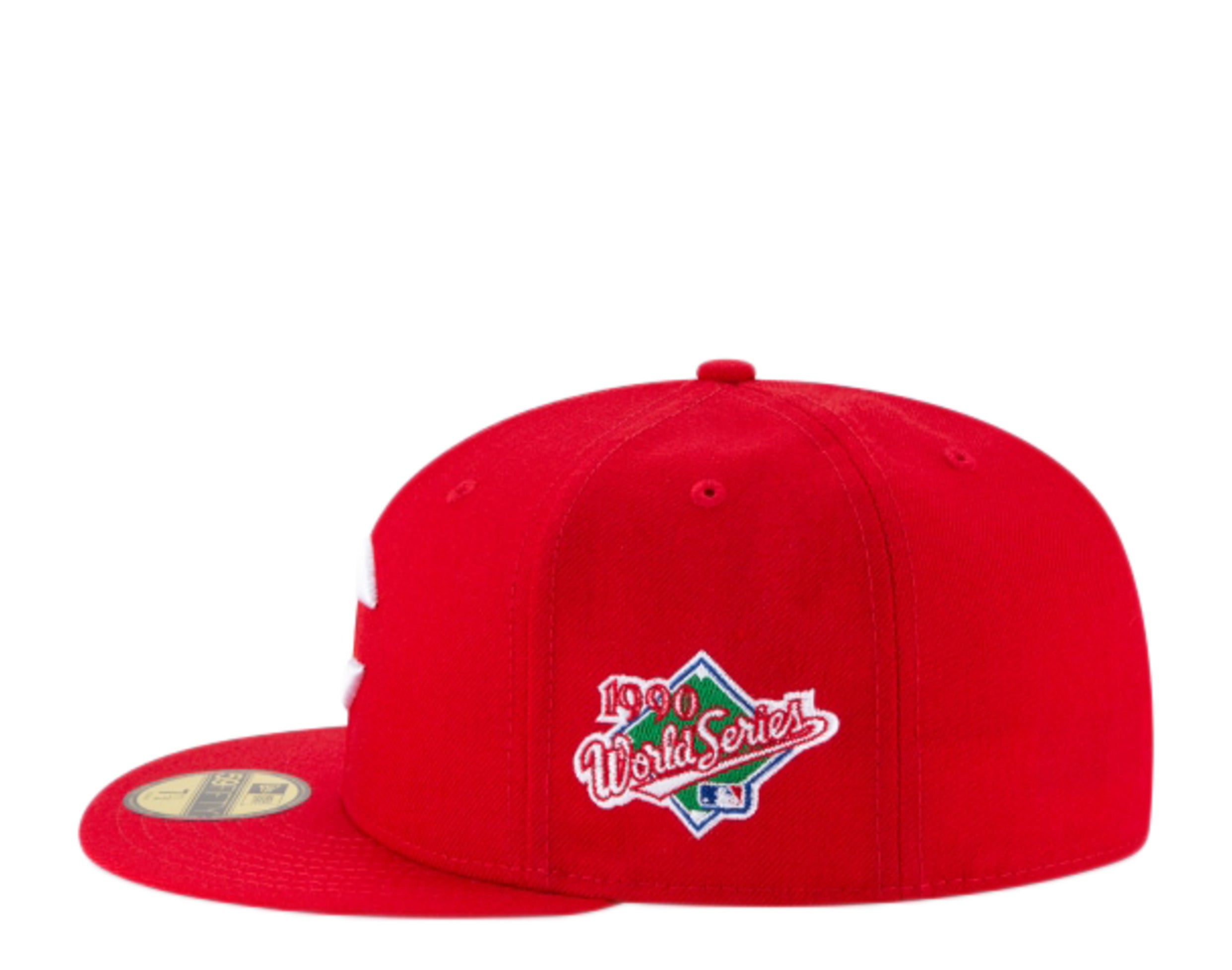 New Era 59Fifty MLB Cincinnati Reds 1990 World Series Fitted Red Hat 11941904 - 7 5/8