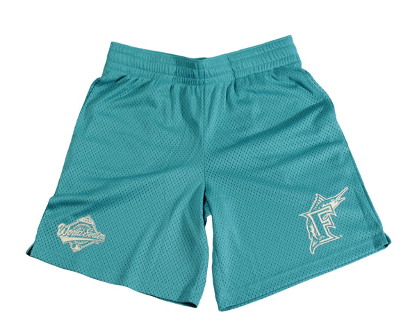 Florida Marlins Mitchell & Ness Team ID Mesh Shorts - White