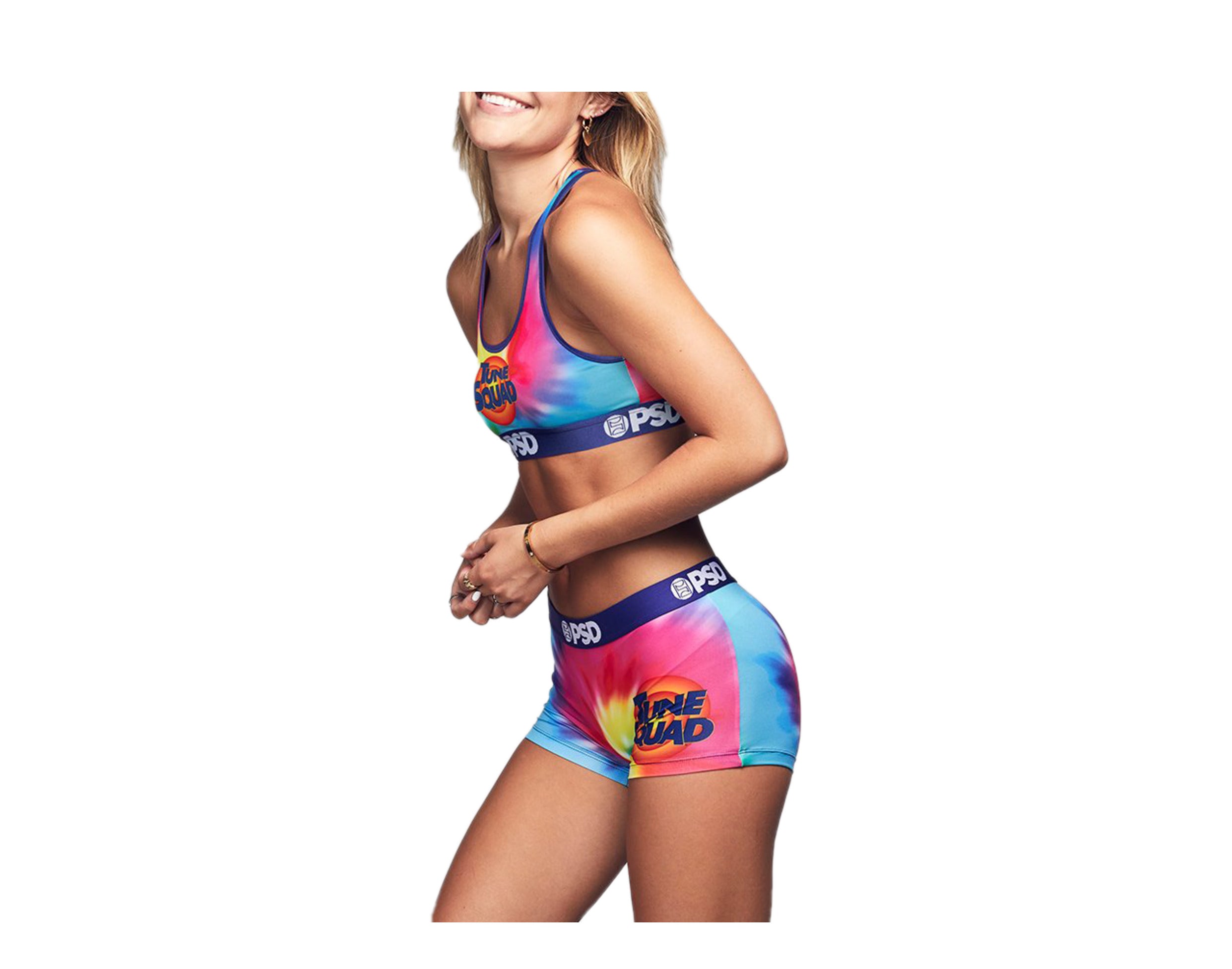 PSD Tie Dye Tune Squad Logo Women's Sports Bra