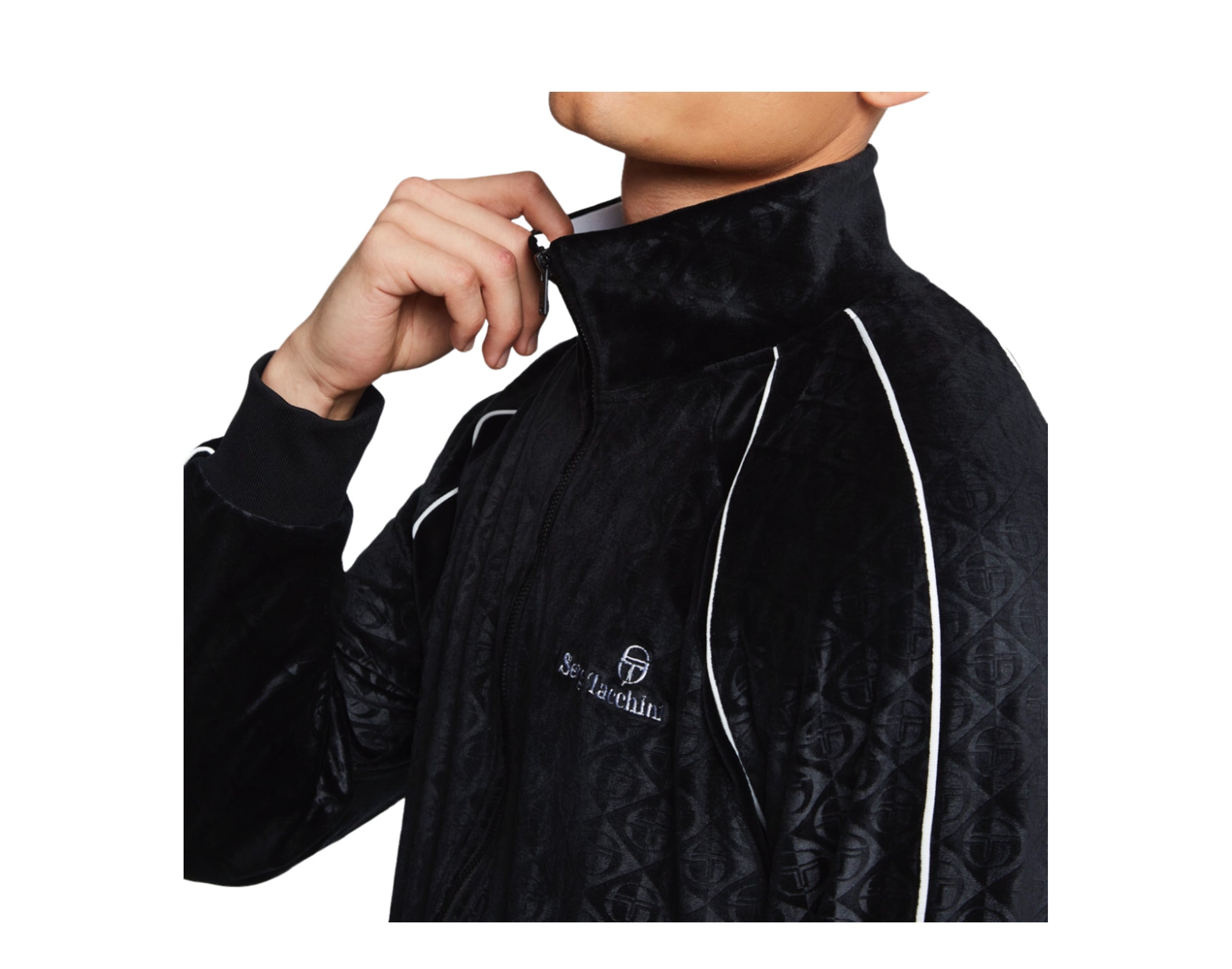 Sergio Tacchini Debossed Velour Track Jacket