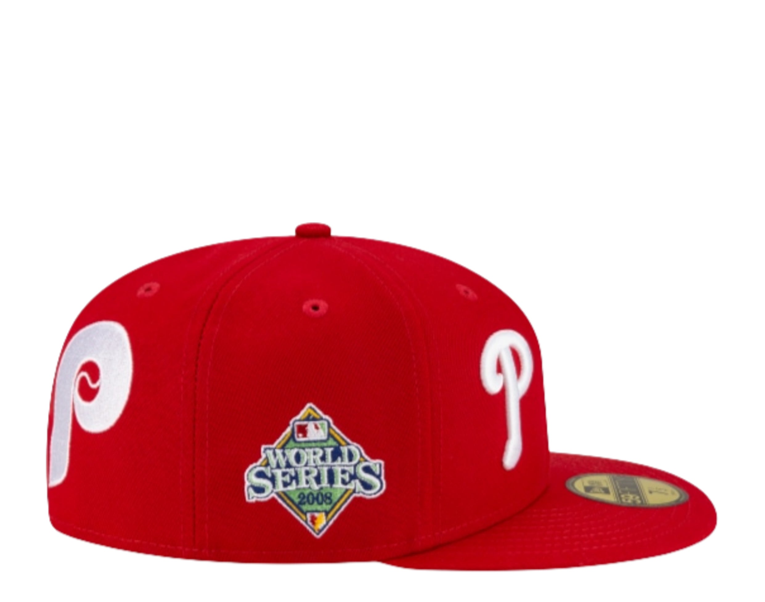 Philadelphia Phillies New Era Vegas Gold/Scarlet Red Bill And Gray Bottom  With 100th Anniversary Patch On Side 59FIFTY Fitted Hat