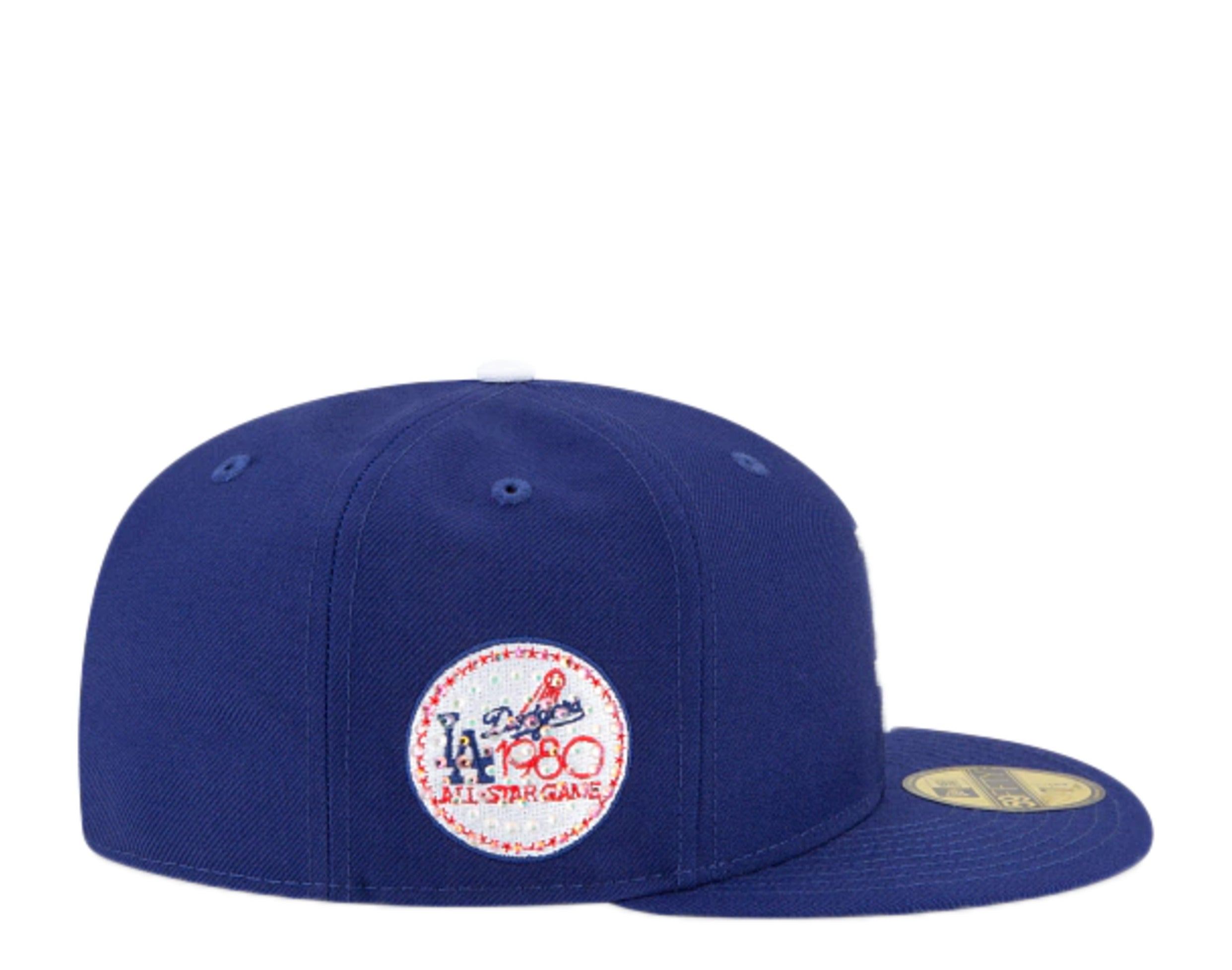 New Era 59Fifty MLB Los Angeles Dodgers Icy 1980 ASG Side Patch Fitted Hat W/ Baby Blue Undervisor