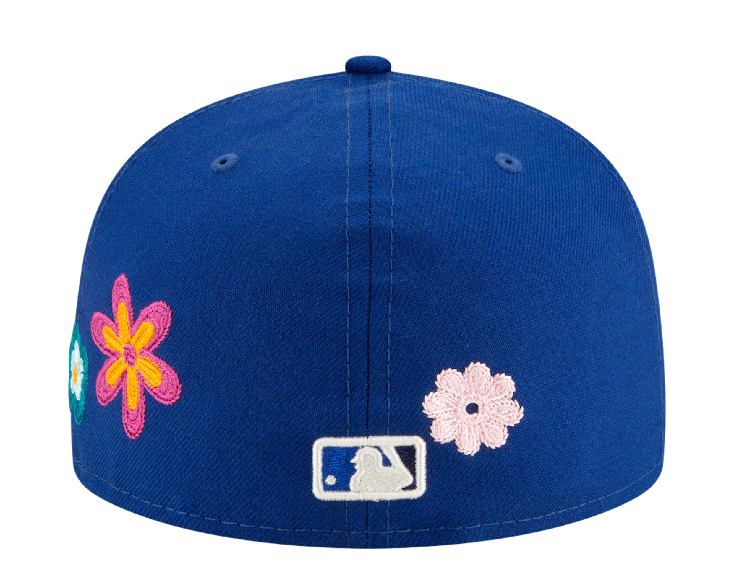 New Era 59Fifty MLB Toronto Blue Jays Chain Stitch Floral Fitted Hat W/ Pink Undervisor