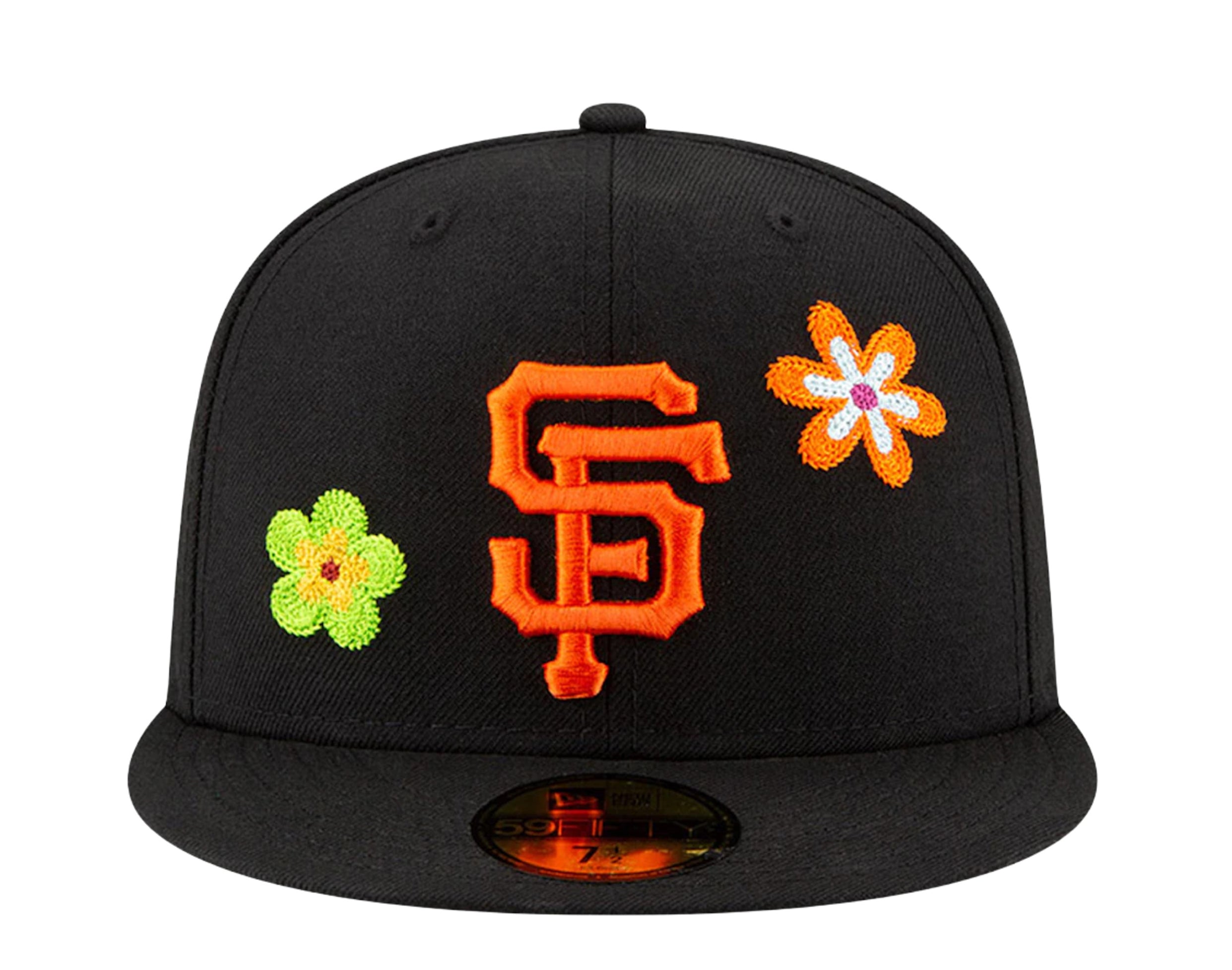 New Era 59Fifty MLB San Francisco Giants Chain Stitch Floral Fitted Hat W/ Pink Undervisor