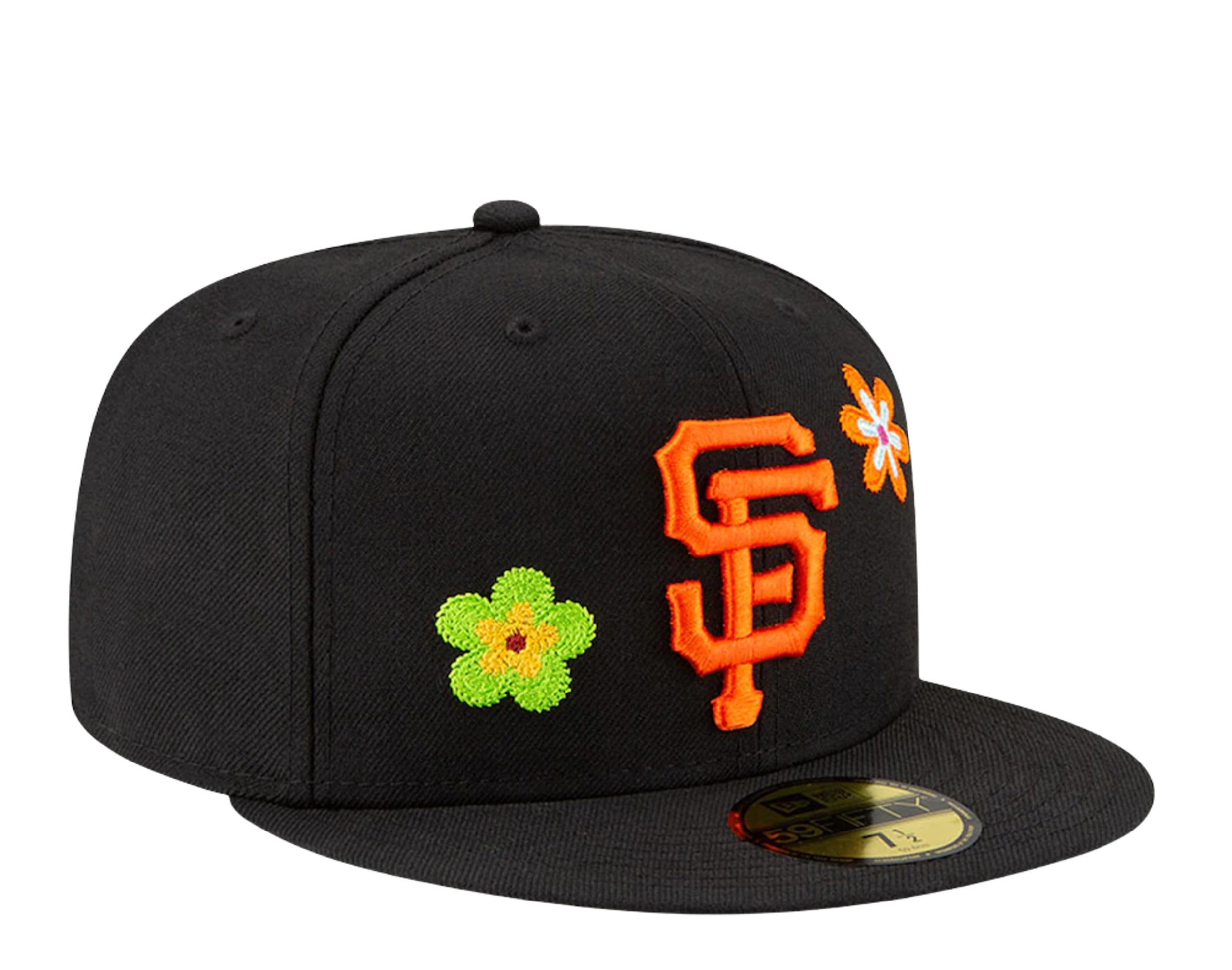 New Era 59Fifty MLB San Francisco Giants Chain Stitch Floral Fitted Hat W/ Pink Undervisor