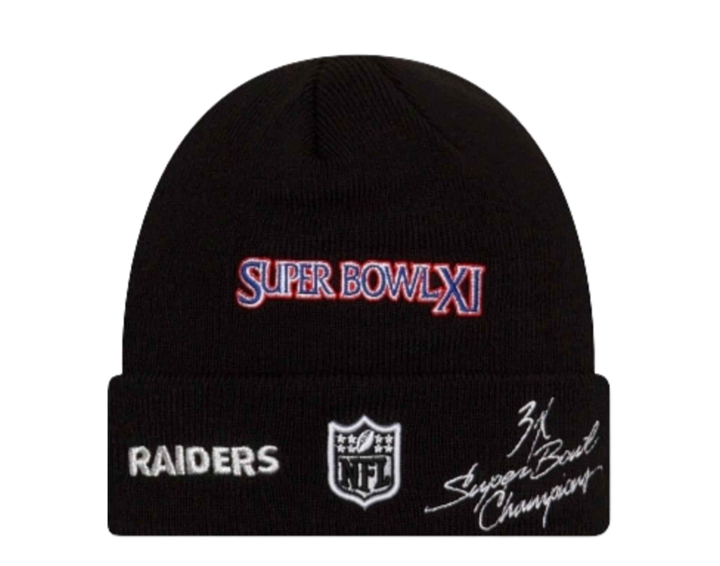 New Era NFL Las Vegas Raiders Champion Patches Knit Cuff Beanie