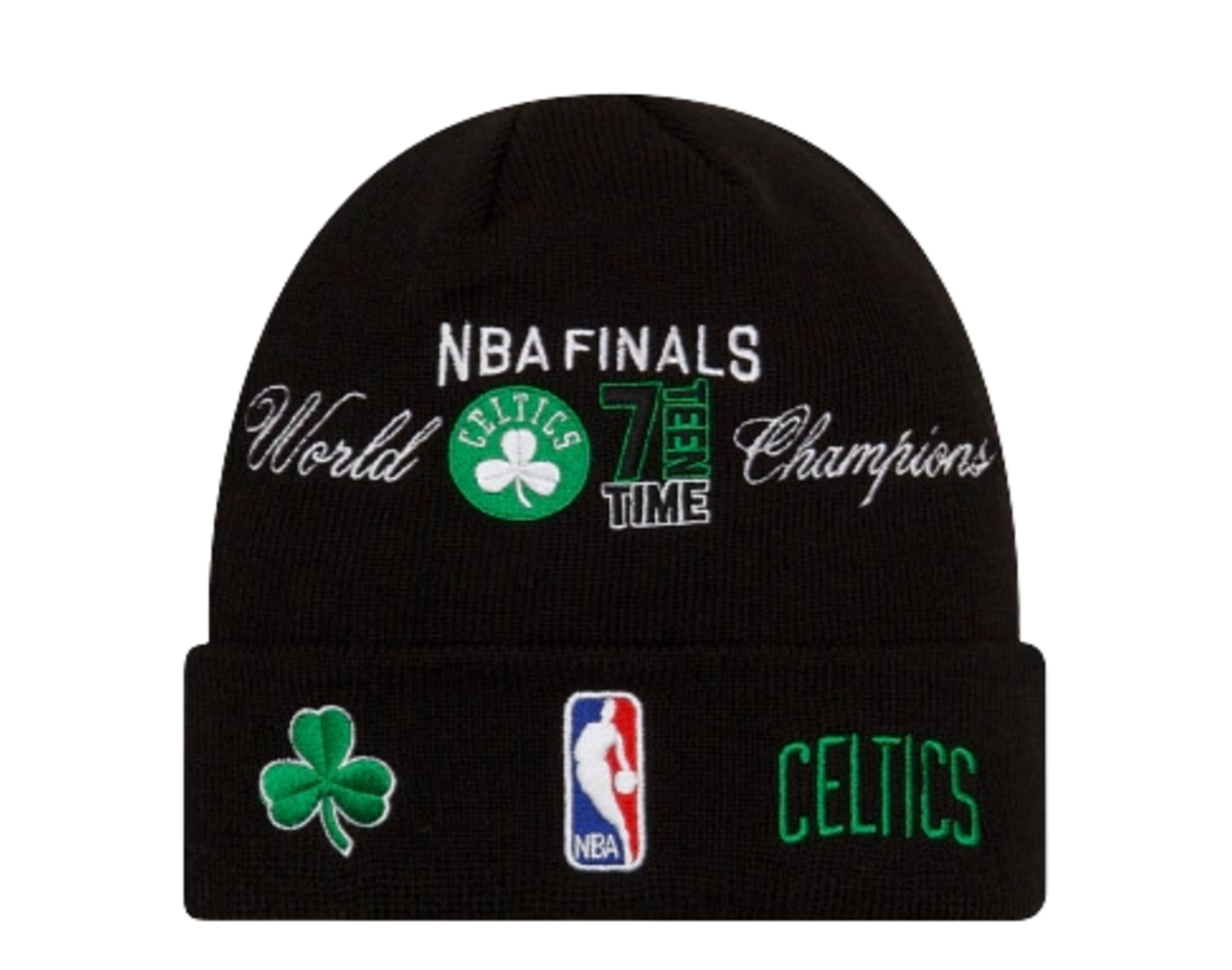 New Era NBA Boston Celtics Champion Patches Knit Cuff Beanie