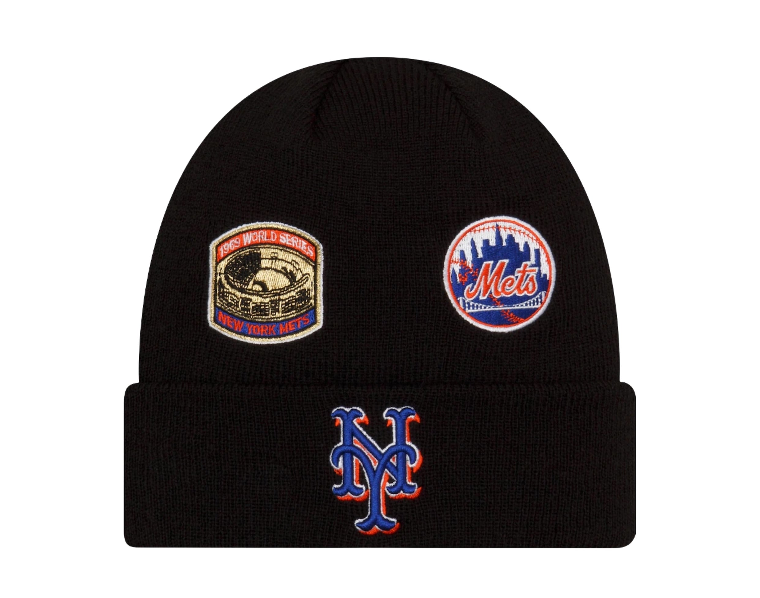 New Era MLB New York Mets Champion Patches Knit Cuff Beanie