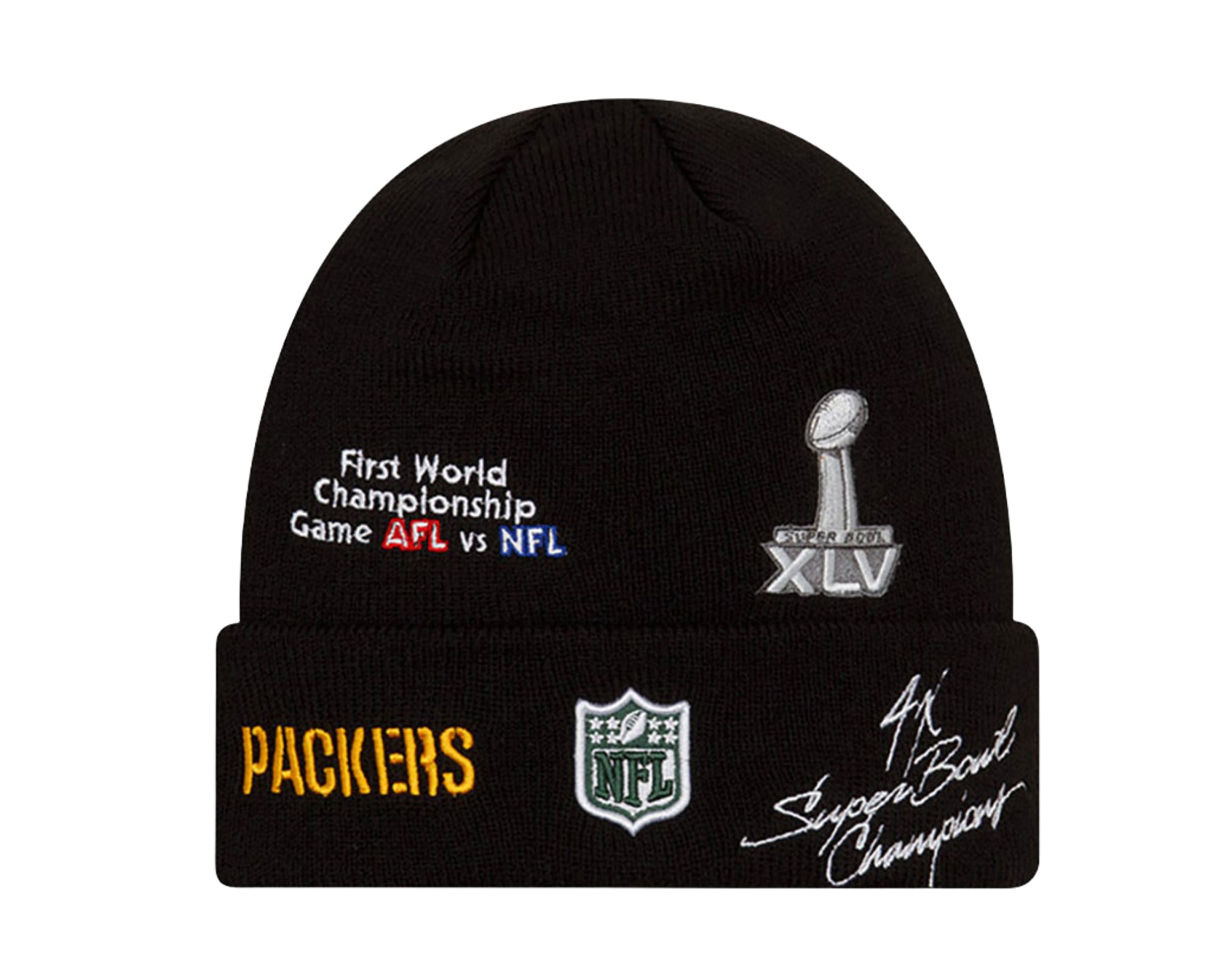 New Era NFL Green Bay Packers Champion Patches Knit Cuff Beanie