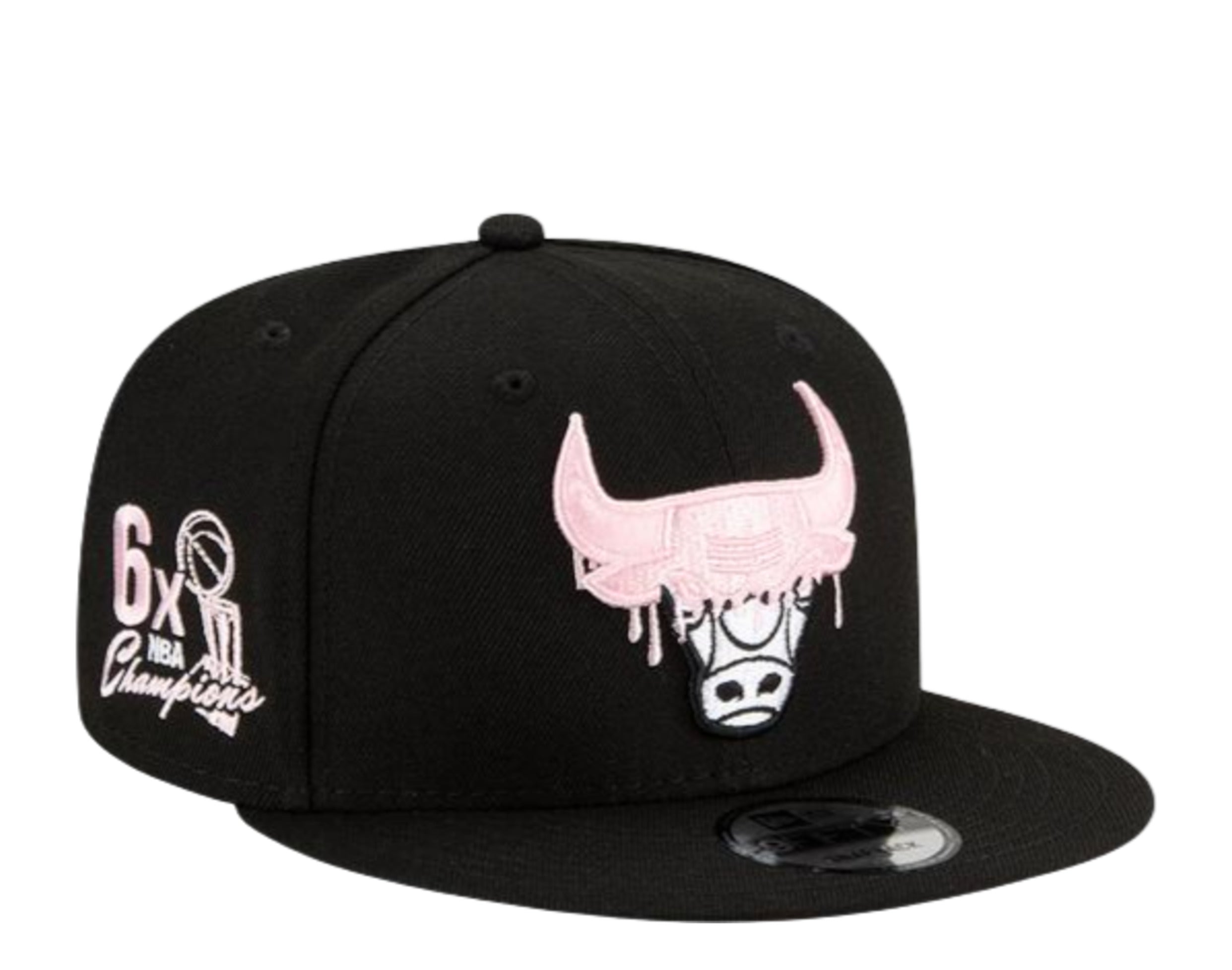 New Era 9Fifty NBA Chicago Bulls Team Drip Snapback Hat W/ Pink Undervisor