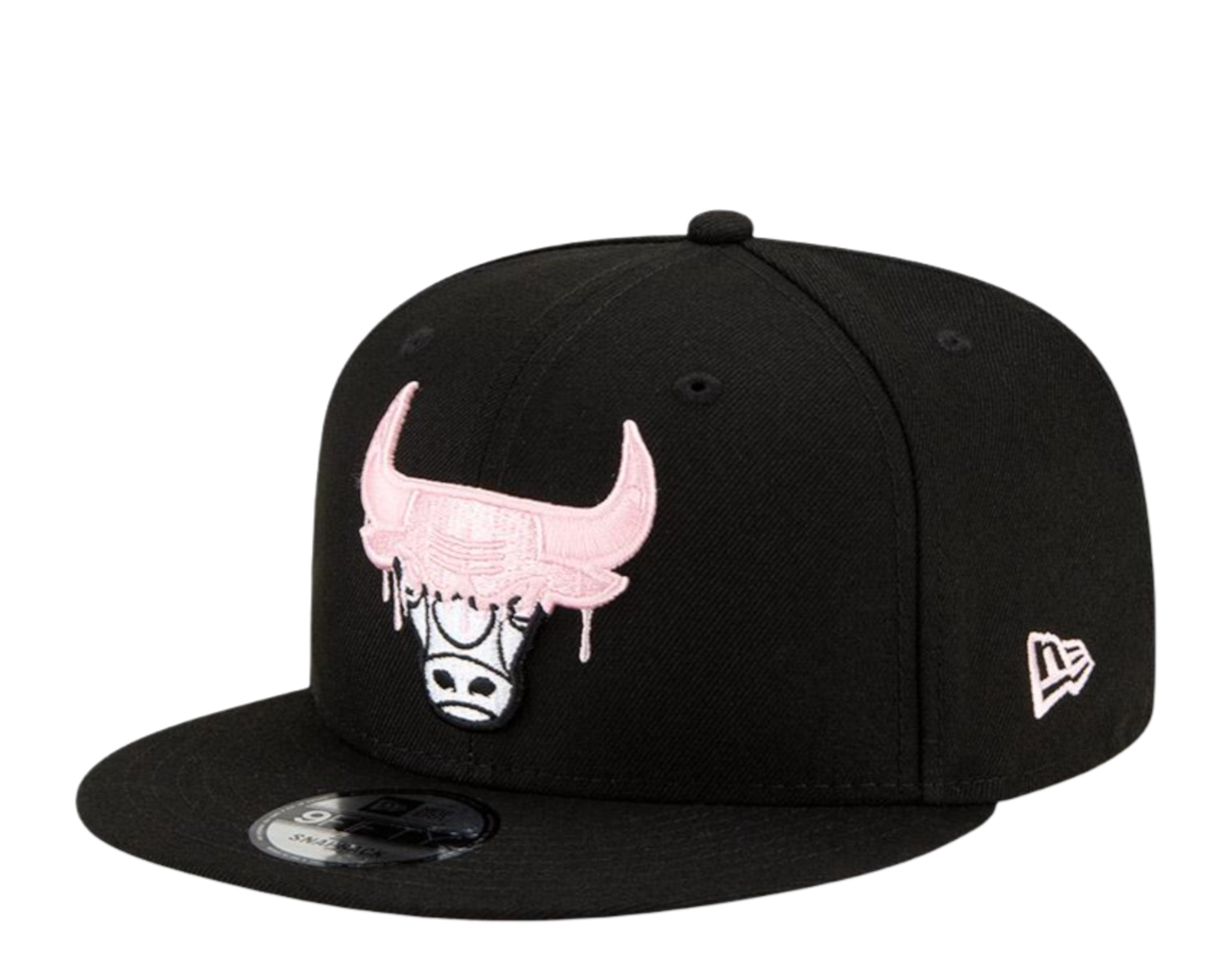 New Era 9Fifty NBA Chicago Bulls Team Drip Snapback Hat W/ Pink Undervisor