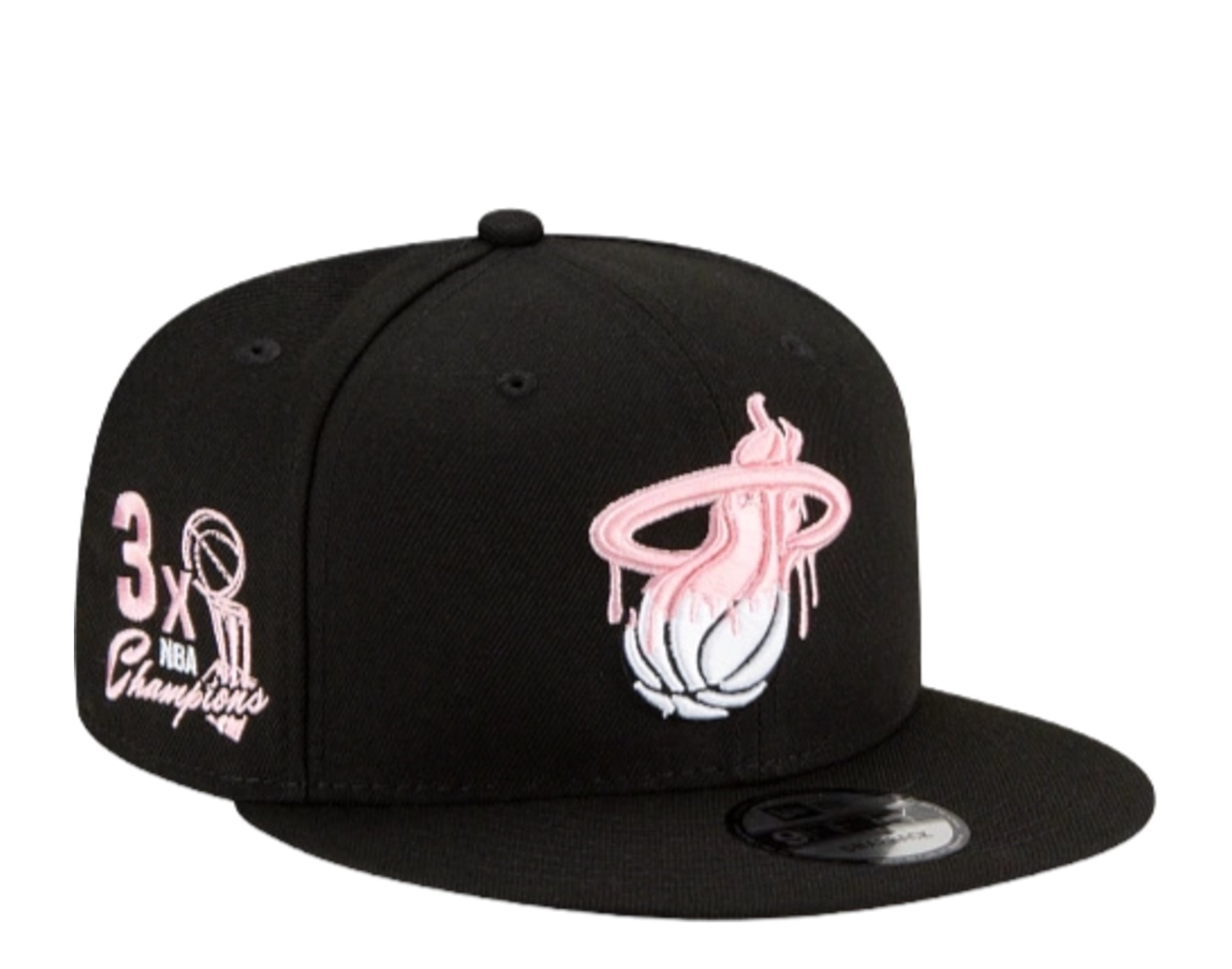 New Era 9Fifty NBA Miami Heat Team Drip Snapback Hat W/ Pink Undervisor