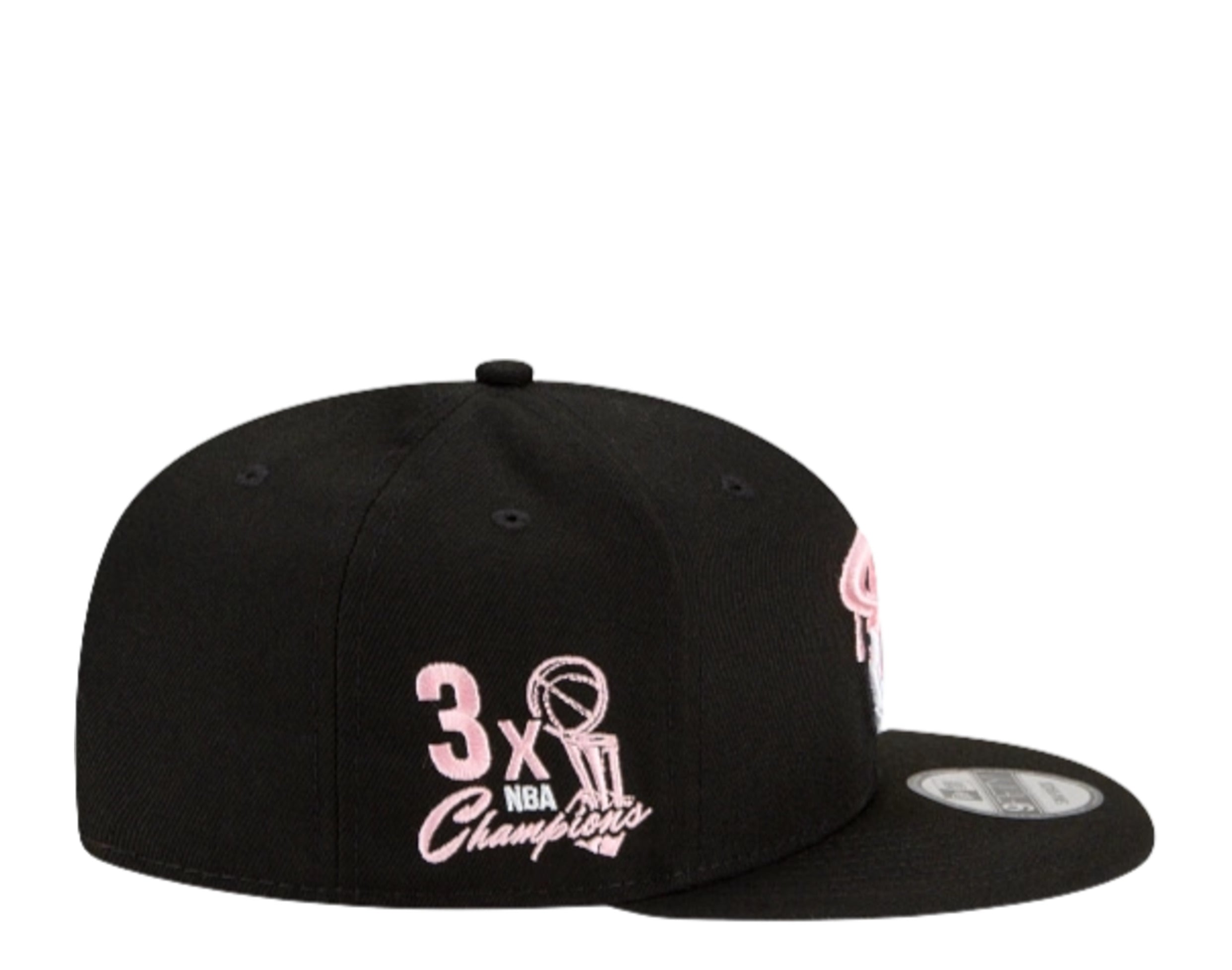 New Era 9Fifty NBA Miami Heat Team Drip Snapback Hat W/ Pink Undervisor