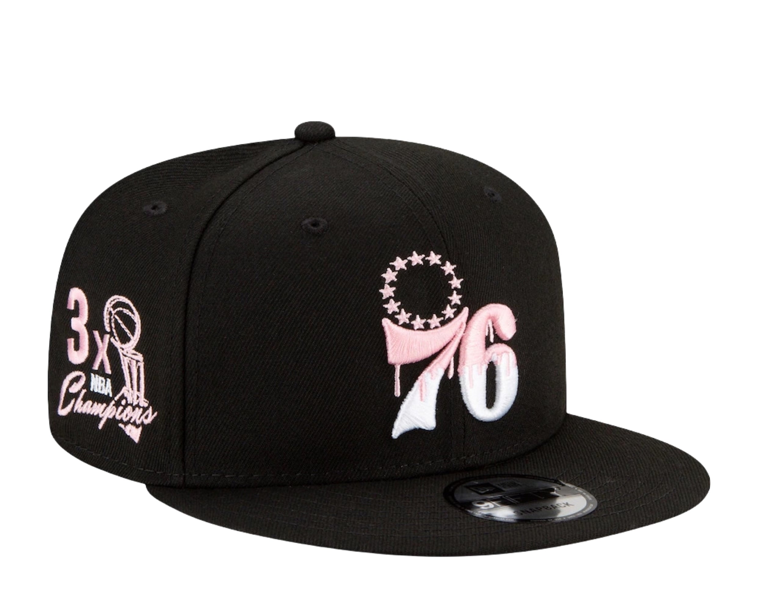 New Era 9Fifty NBA Philadelphia 76ers Team Drip Snapback Hat W/ Pink Undervisor