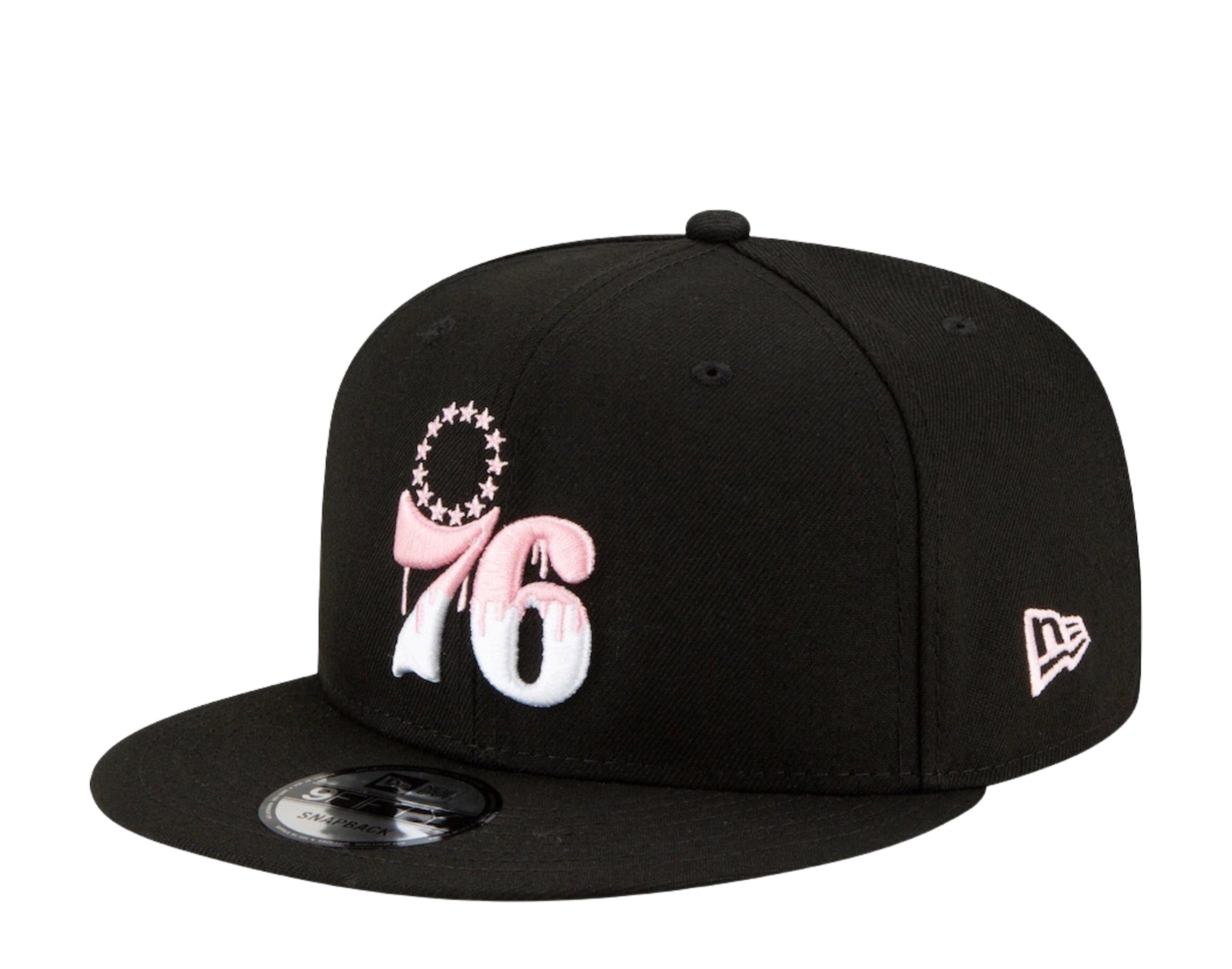 New Era 9Fifty NBA Philadelphia 76ers Team Drip Snapback Hat W/ Pink Undervisor