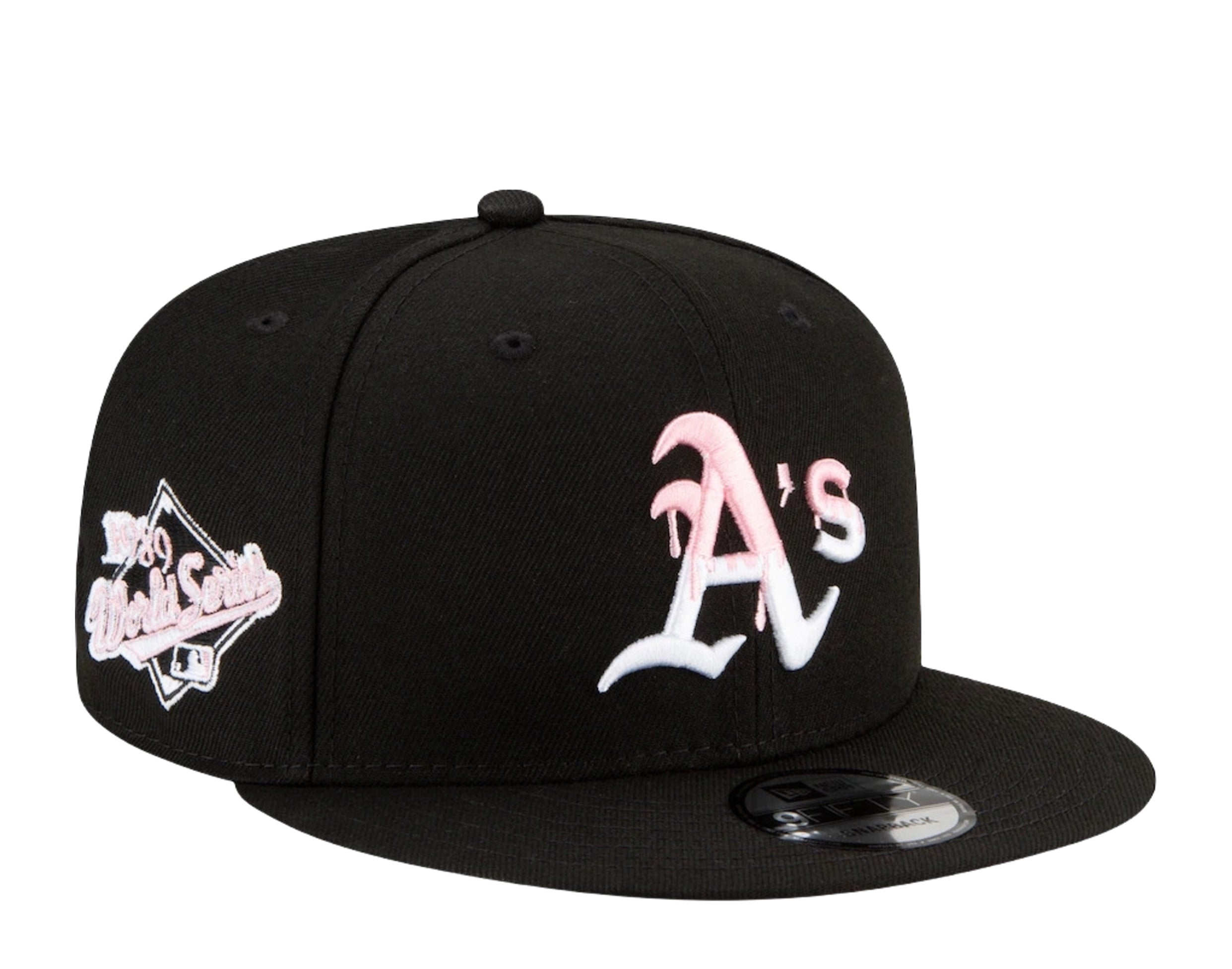 New Era 9Fifty MLB Oakland Athletics Team Drip Snapback Hat W/ Pink Undervisor