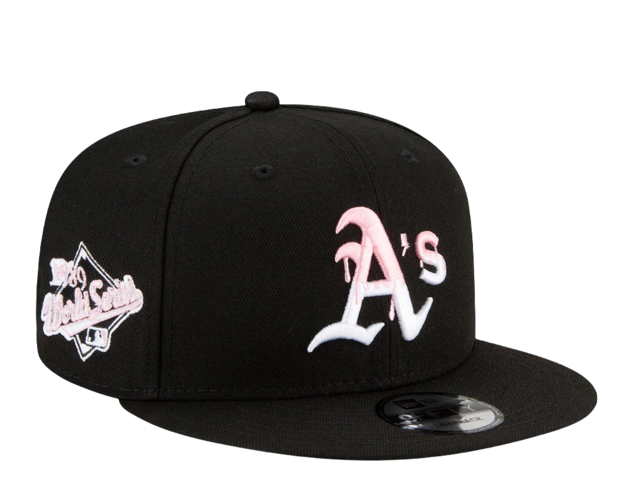 New Era 9Fifty MLB Oakland Athletics Team Drip Snapback Hat W/ Pink Undervisor