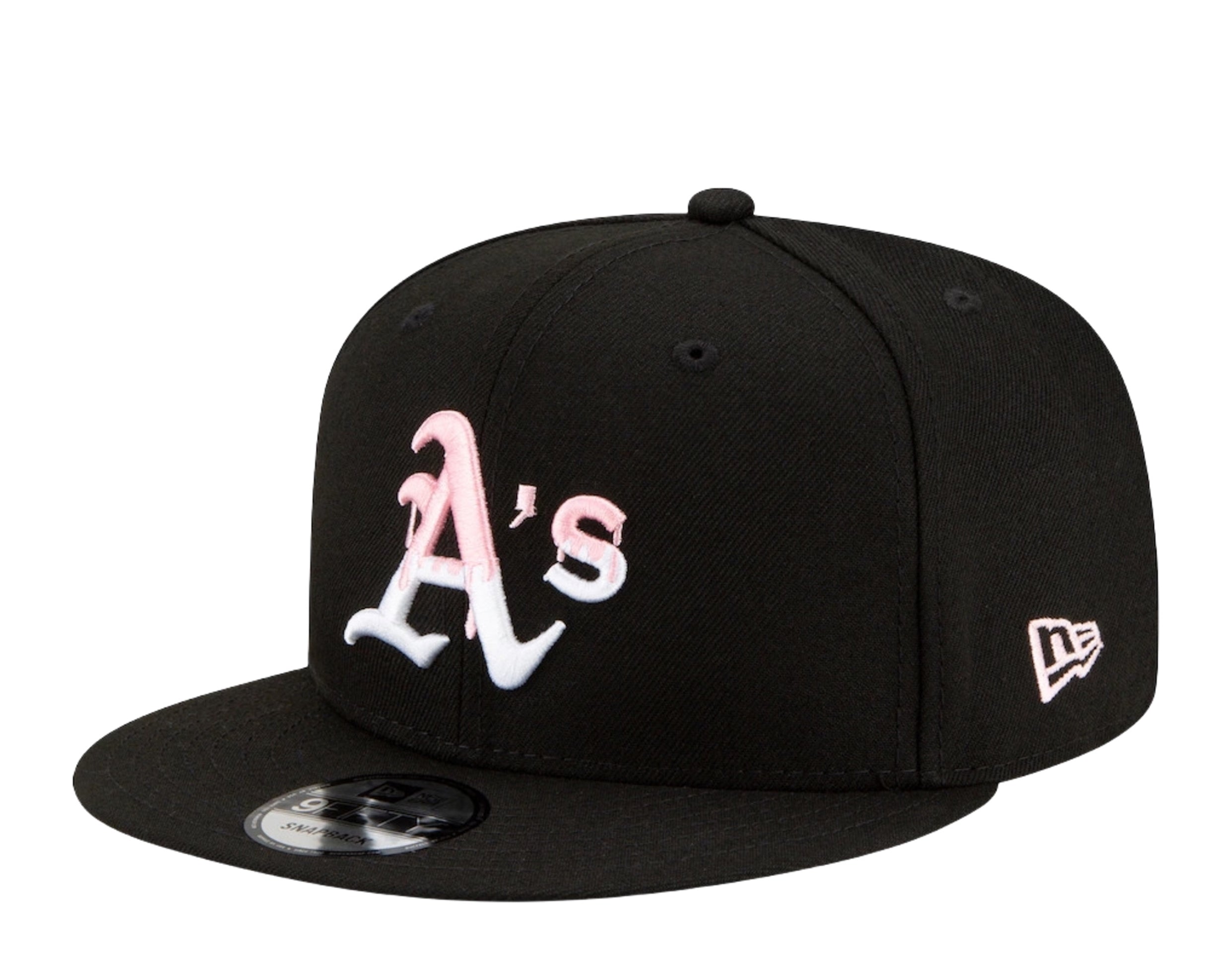 New Era 9Fifty MLB Oakland Athletics Team Drip Snapback Hat W/ Pink Undervisor