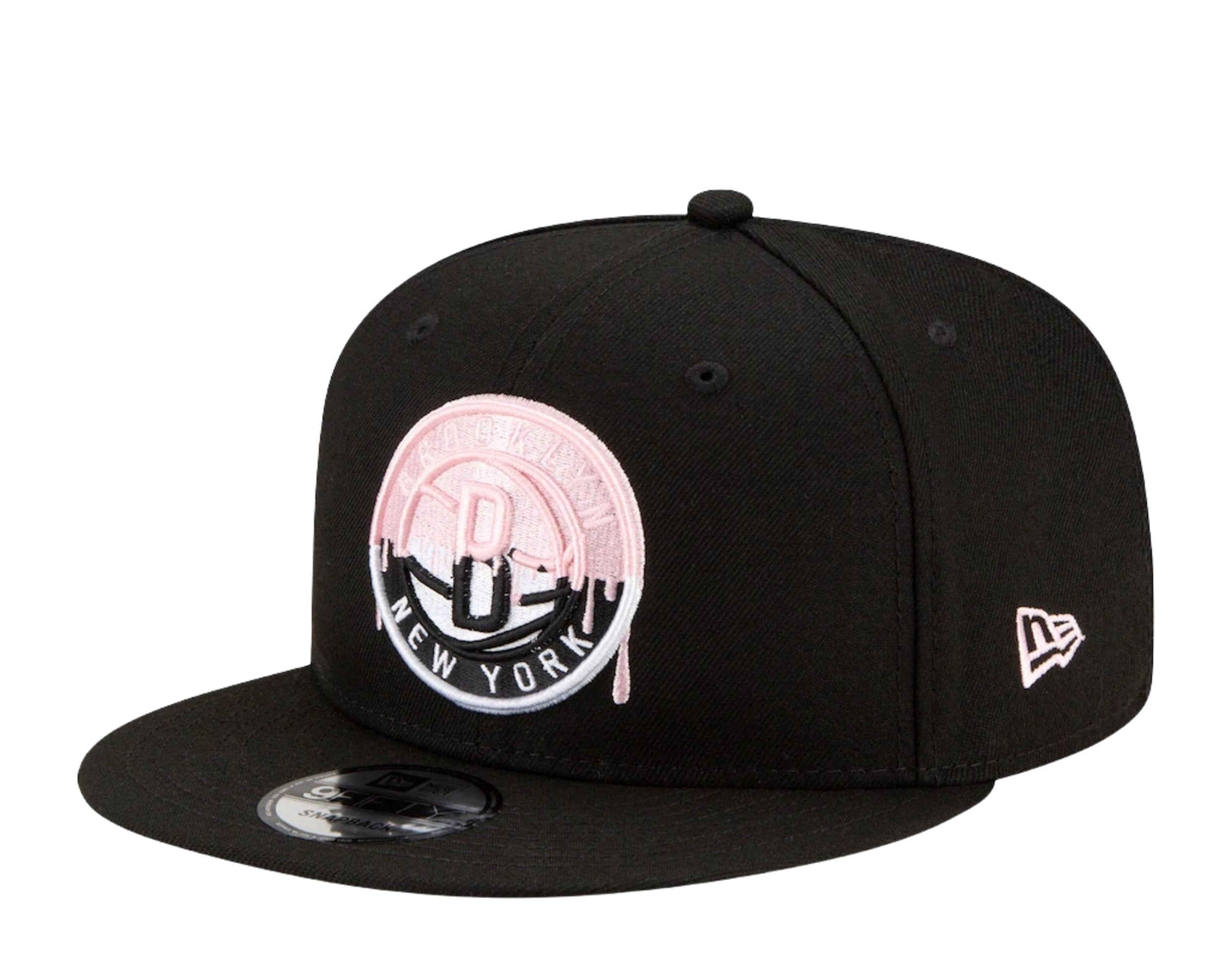 New Era 9Fifty NBA Brooklyn Nets Team Drip Snapback Hat W/ Pink Undervisor