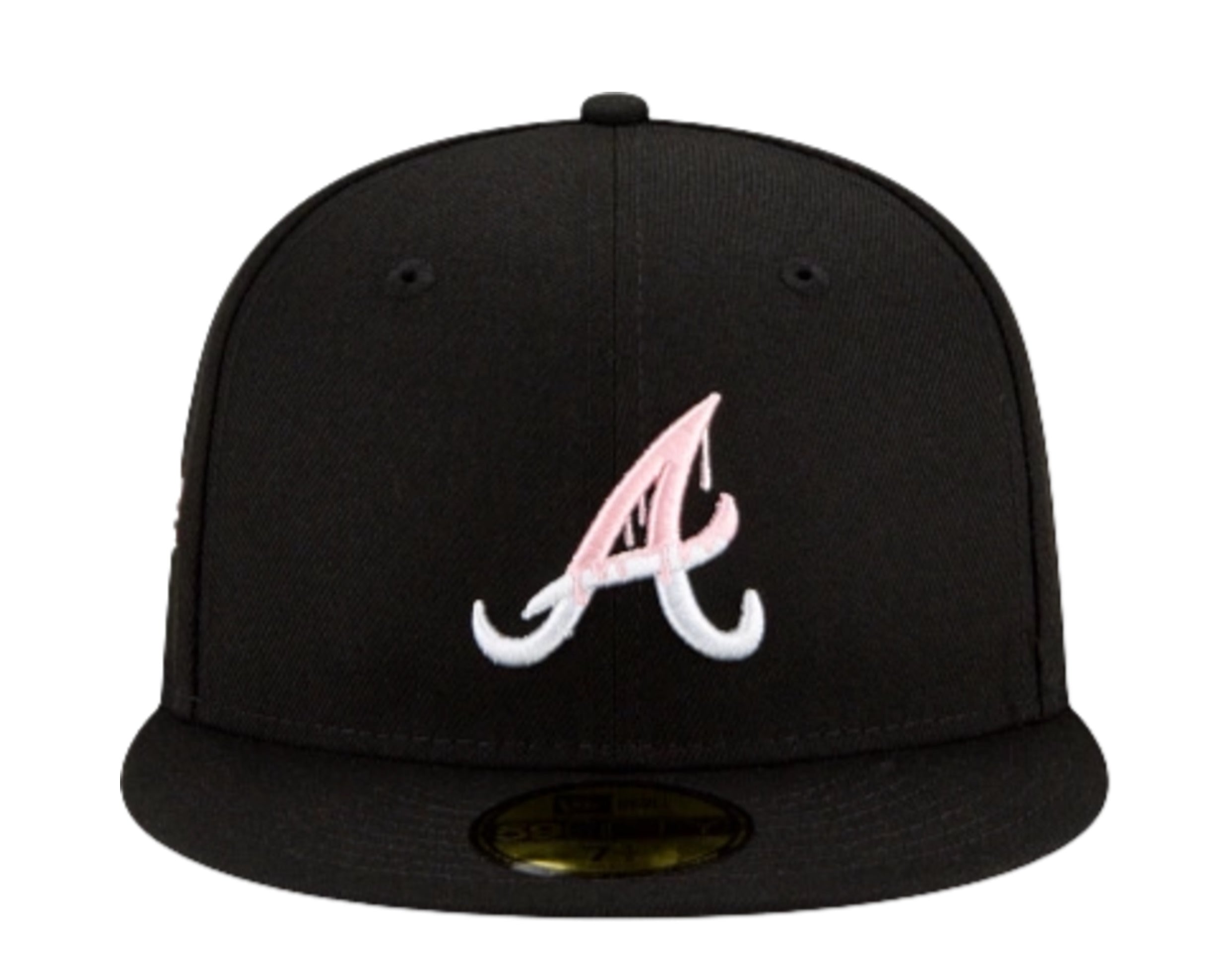 New Era Atlanta Braves World Series Drip 59FIFTY Fitted Hat Black-Pink Bottom 60185462 (Size 7 3/4)