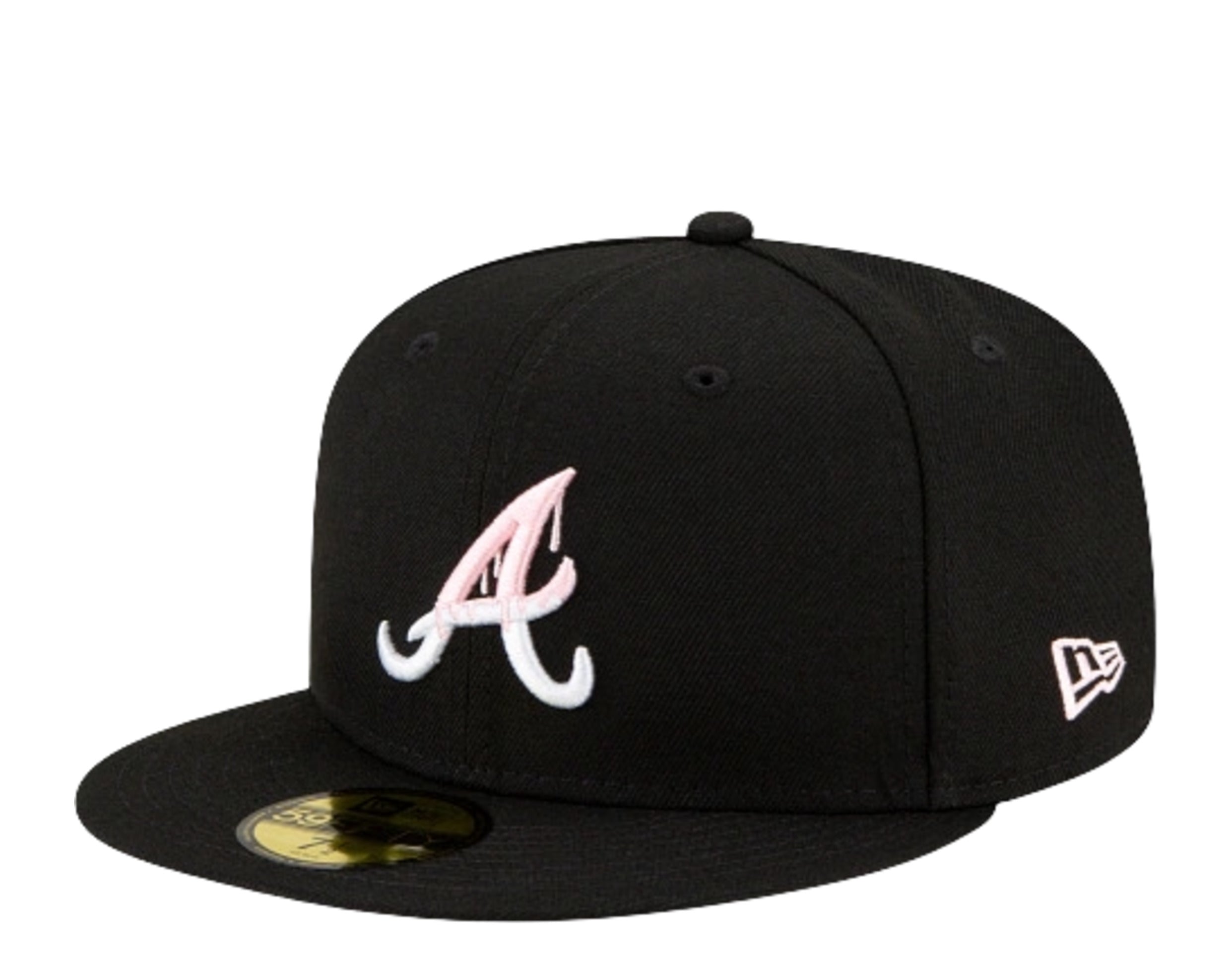 New Era Atlanta Braves World Series Drip 59FIFTY Fitted Hat Black-Pink Bottom 60185462 (Size 7 3/4)