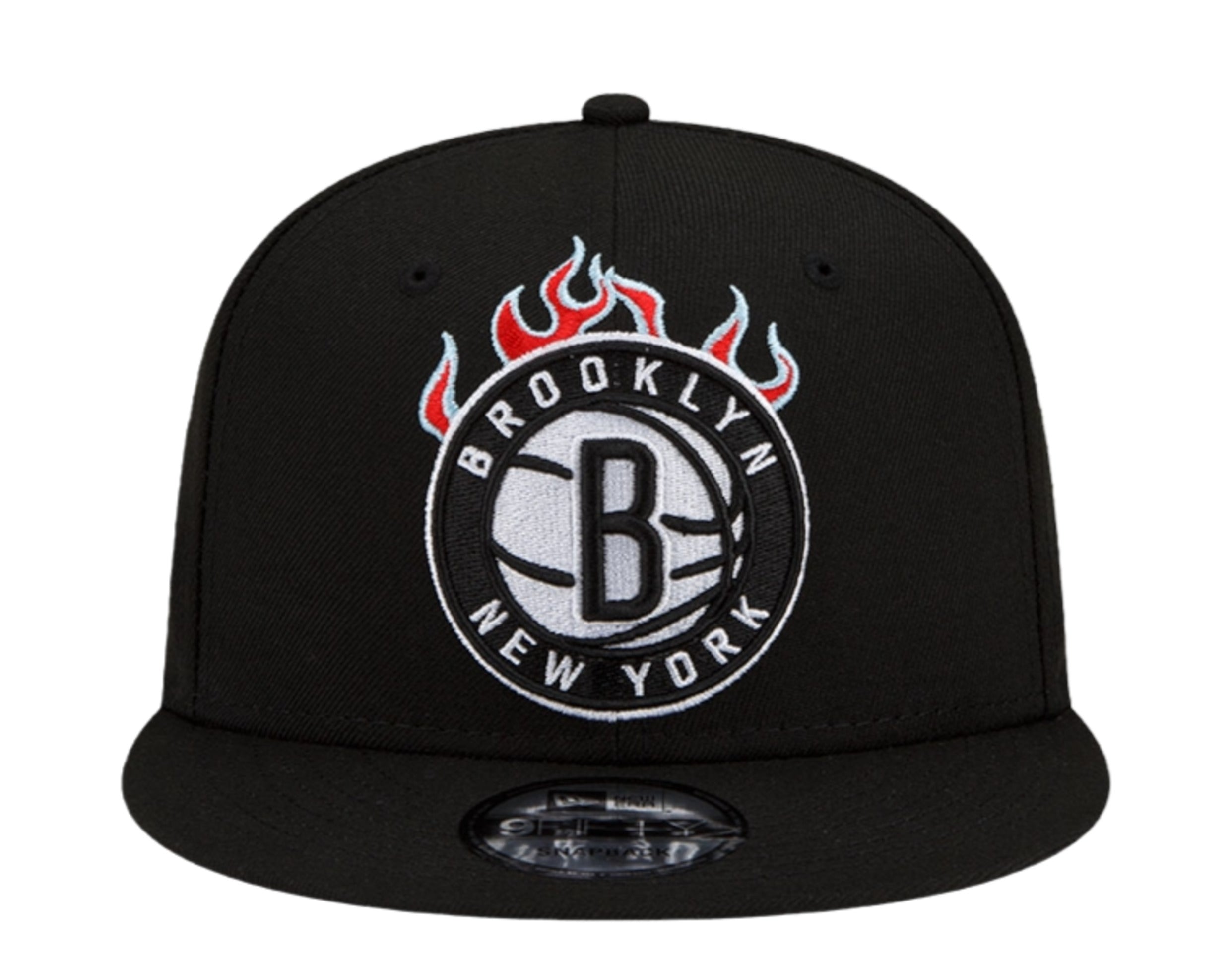 New Era 9Fifty NBA Brooklyn Nets Team Fire Snapback Hat w/Blue Undervisor