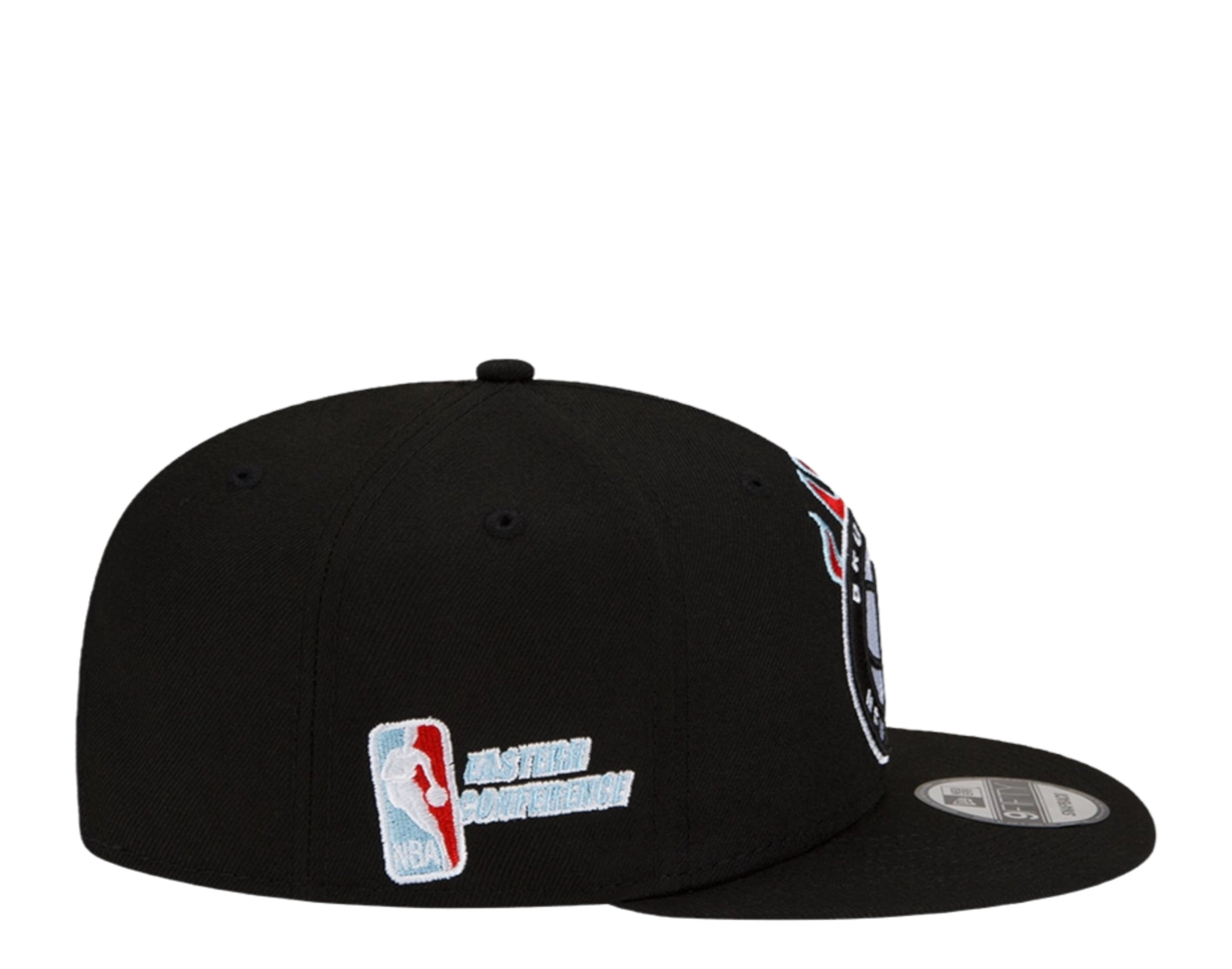 New Era 9Fifty NBA Brooklyn Nets Team Fire Snapback Hat w/Blue Undervisor