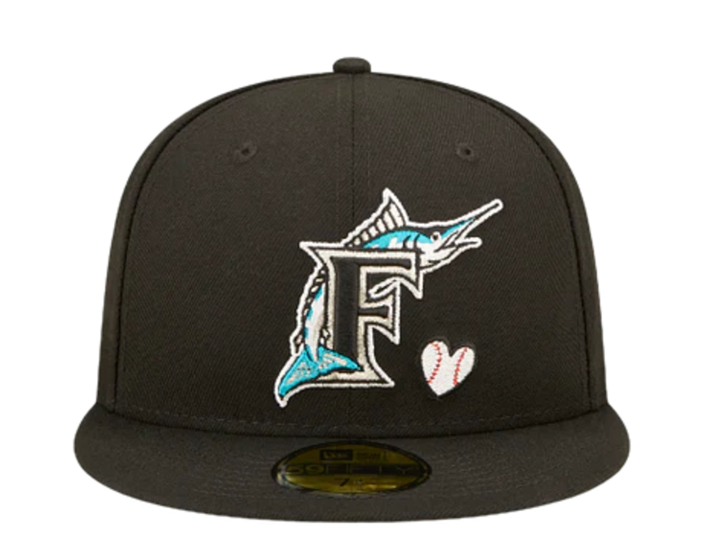 New Era 59FIFTY MLB Florida Marlins Team Heart Fitted Hat 7 1/2