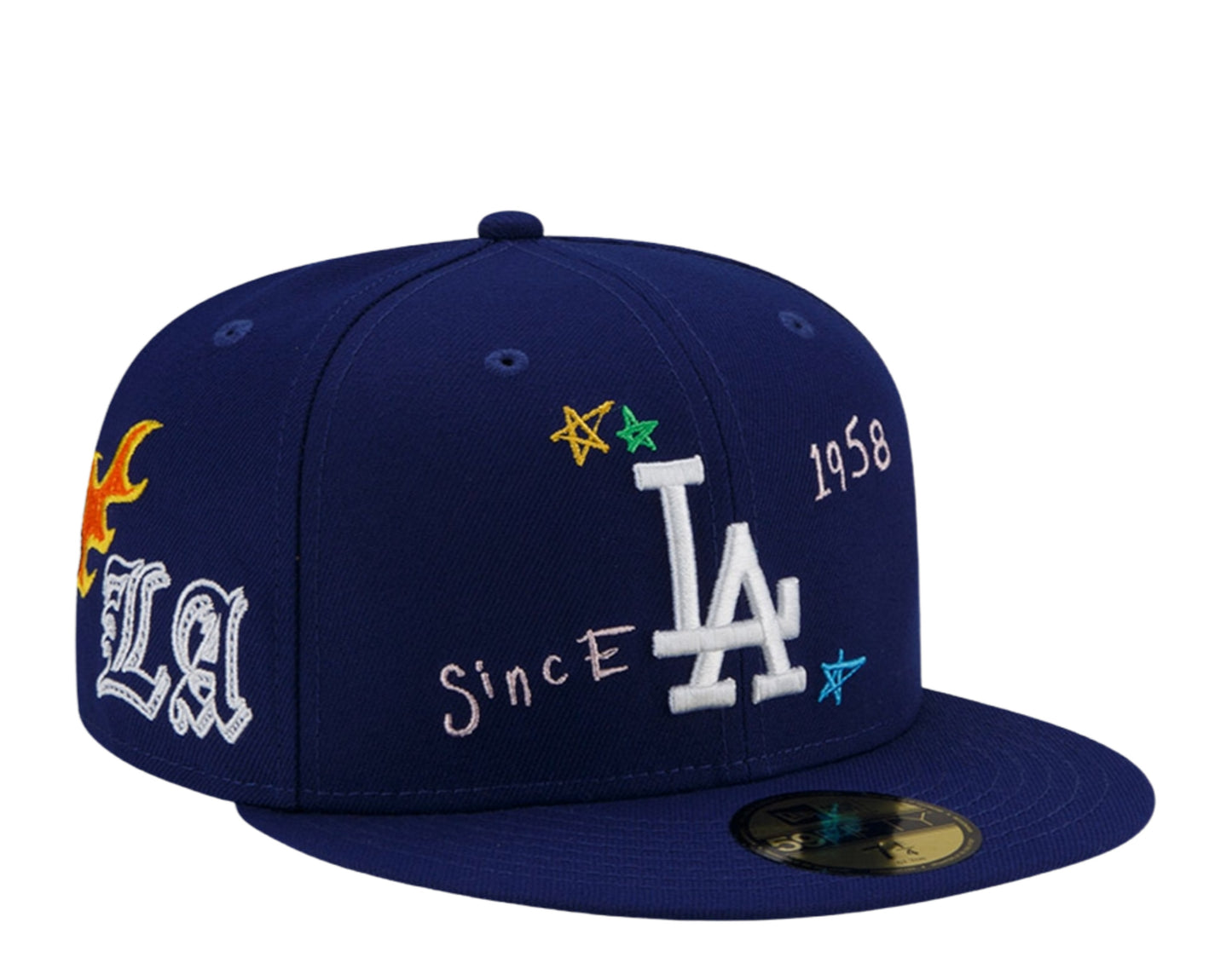 Royal Blue Los Angeles Dodgers Scribble New Era 59FIFTY Fitted 77/8